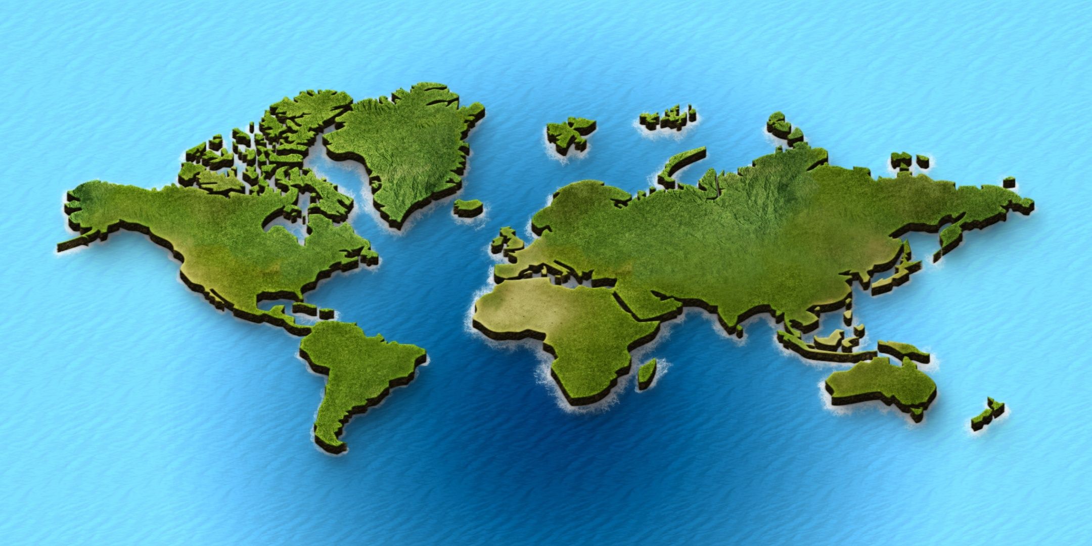 An artistic representation of the Earth's continents.