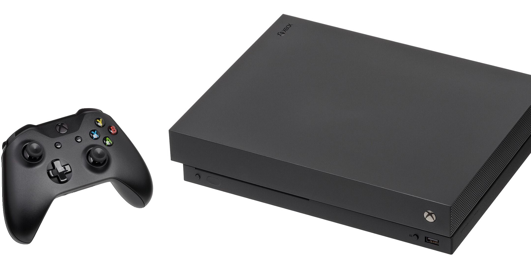 The Microsoft Xbox One X console.