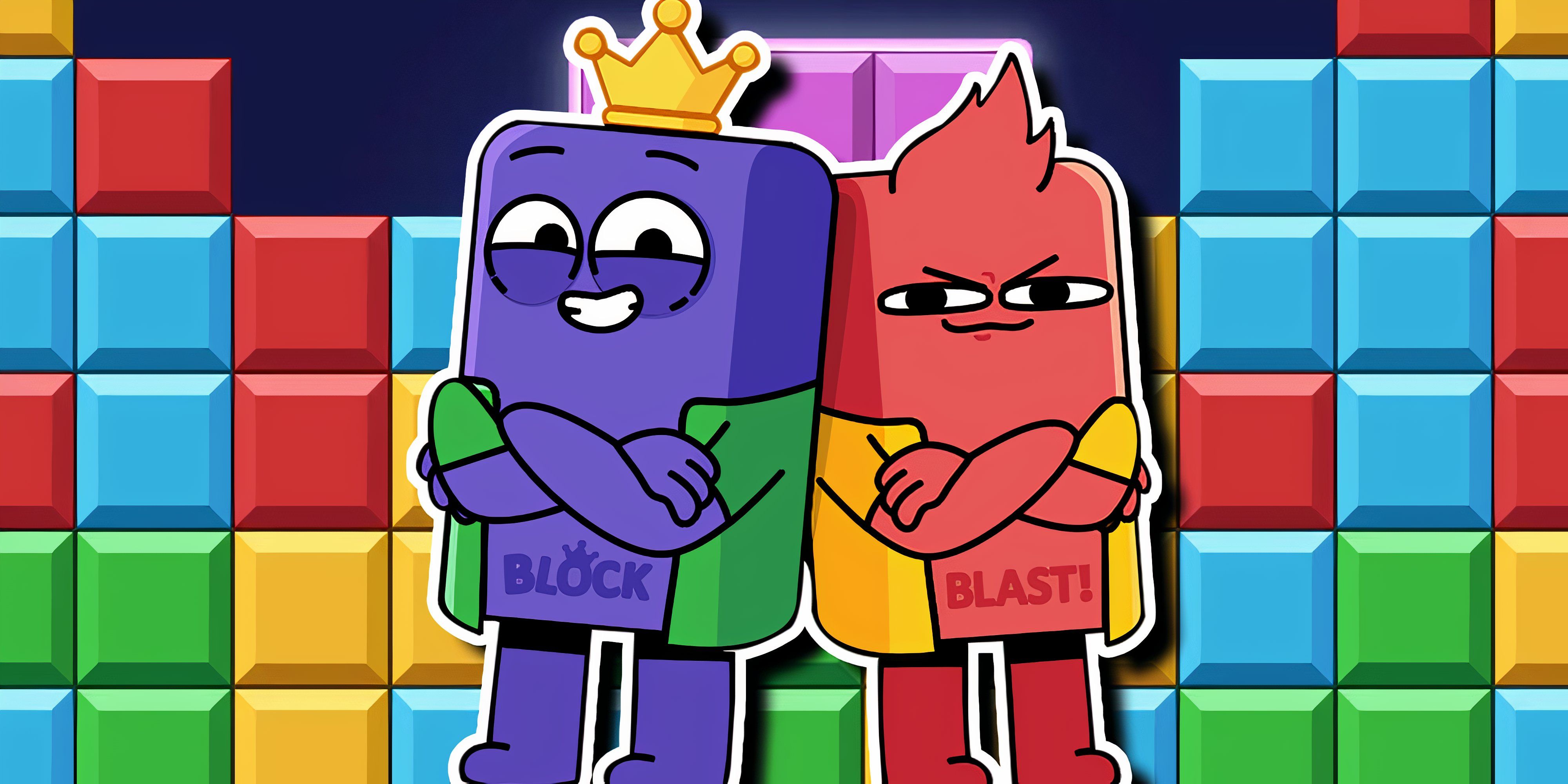 The mascots for the mobile game Block Blast.