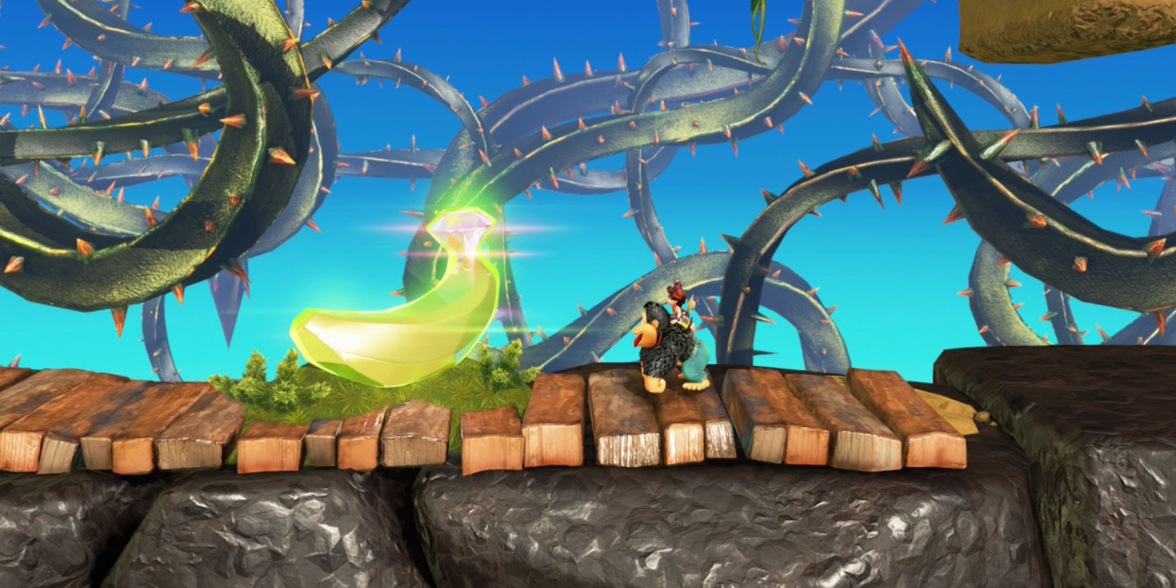 A Bananadium Gem in Bramble Country in Donkey Kong Bananza