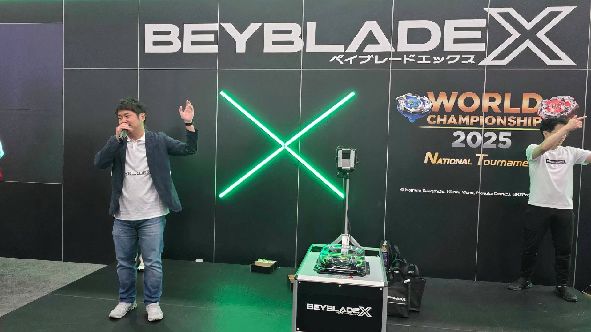 Beyblade X Executives On Stage At The US National Qualifier.