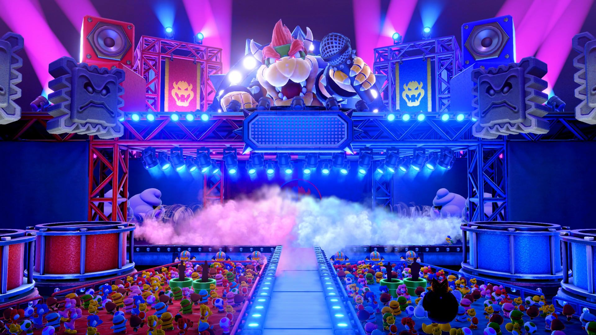 Bowser Live stage in Super Mario Party Jamboree Nintendo Switch 2 Edition.