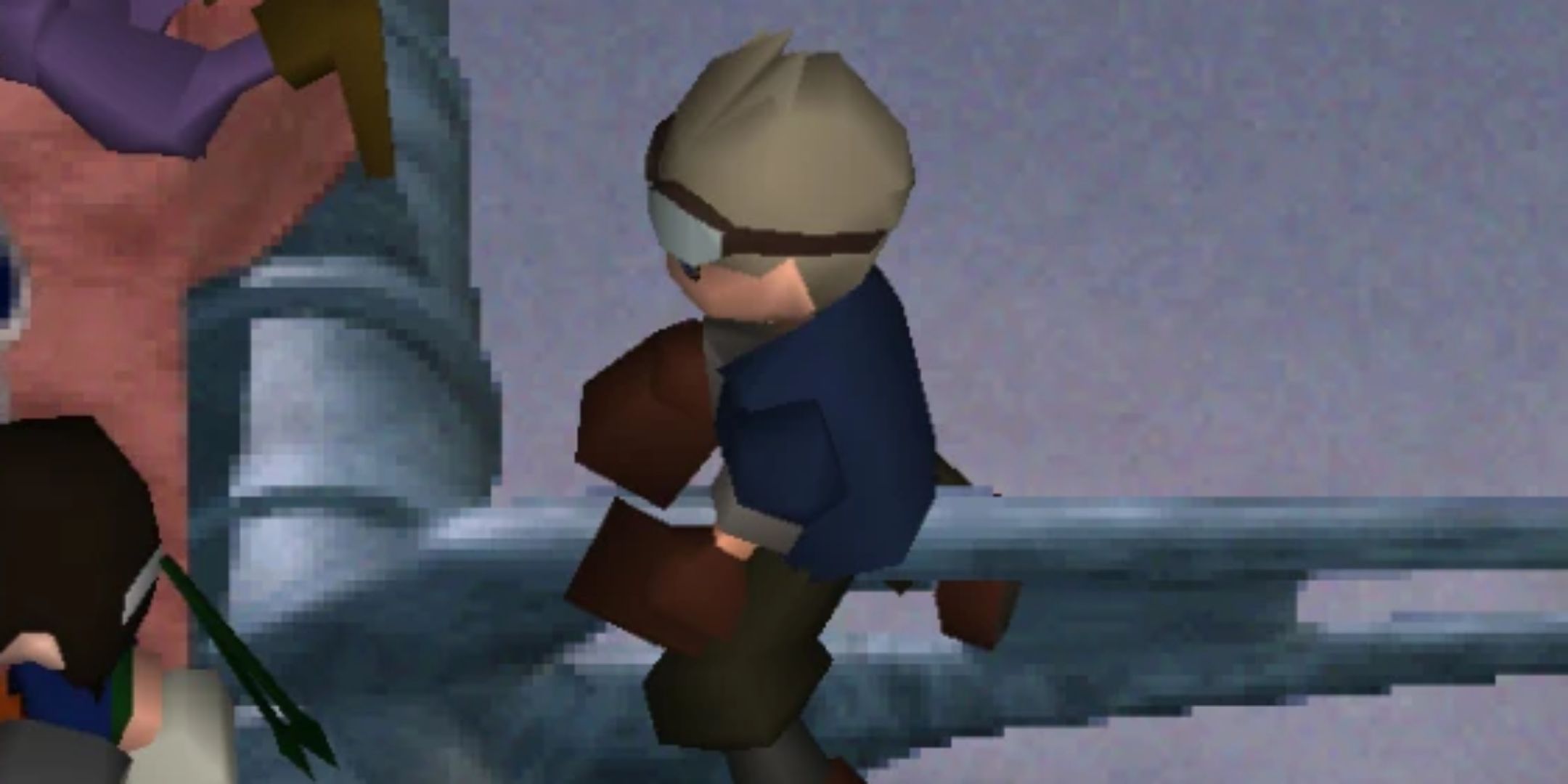Cid in Final Fantasy 7, sitting on a plane.