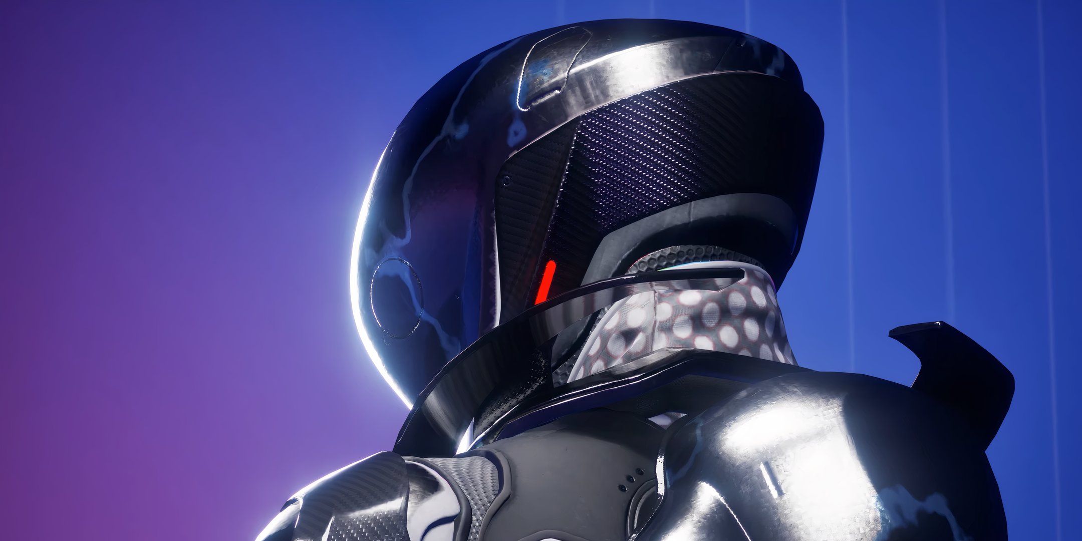splitgate 2 character with their back to the screen, glancing to the side.