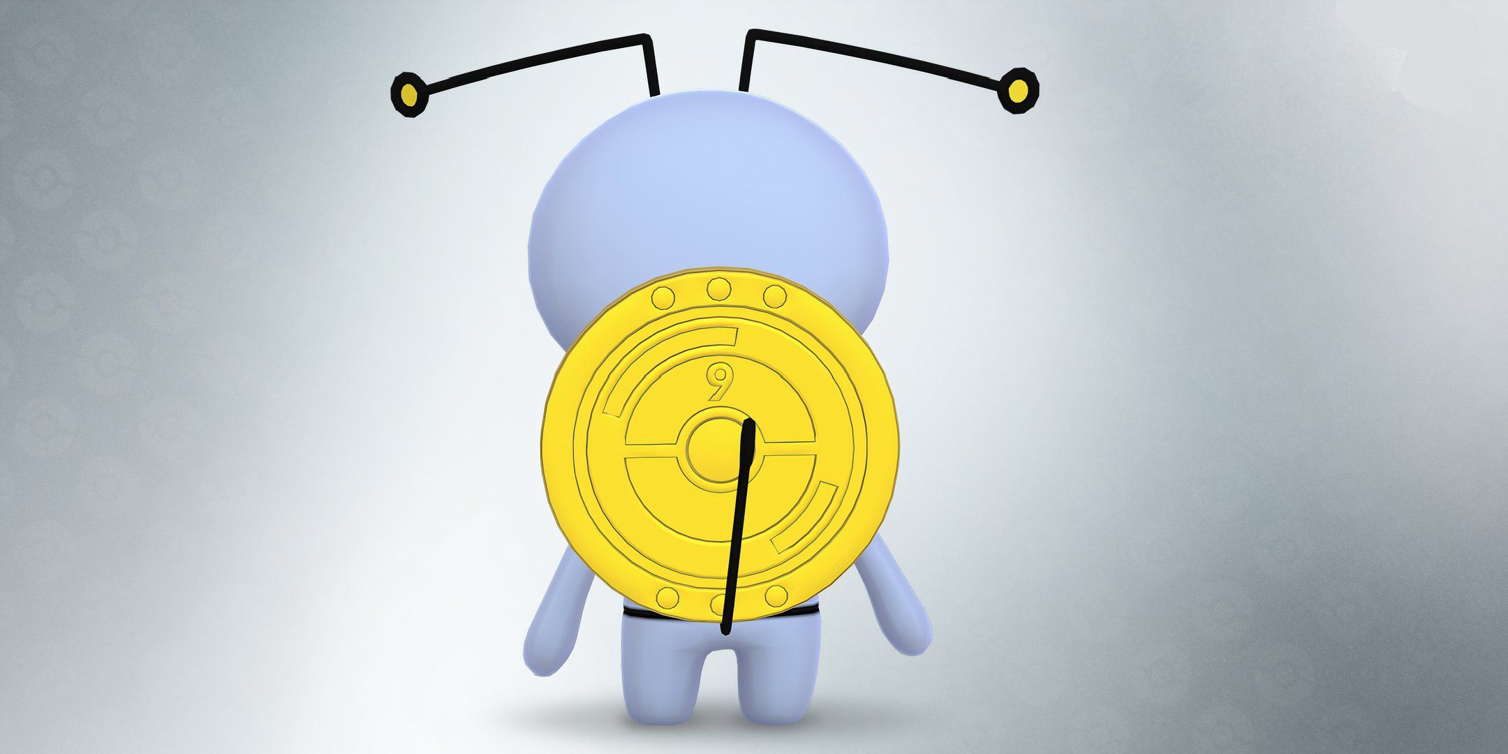 gimmighoul with a ninth anniversary coin from pokemon go. 