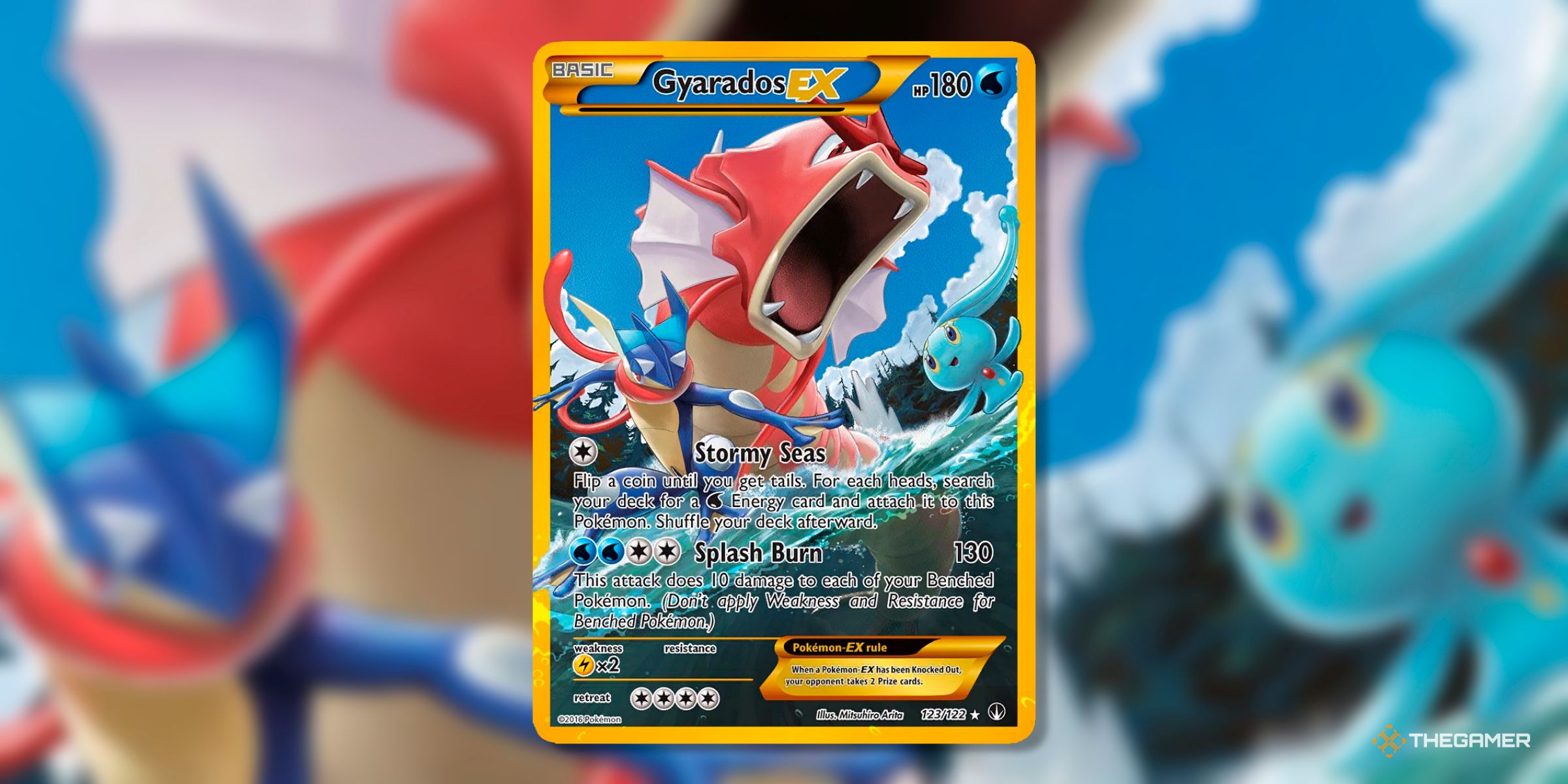 Gyarados EX (Secret Rare, 123) from the XY era set BreakPoint from the Pokemon TCG.