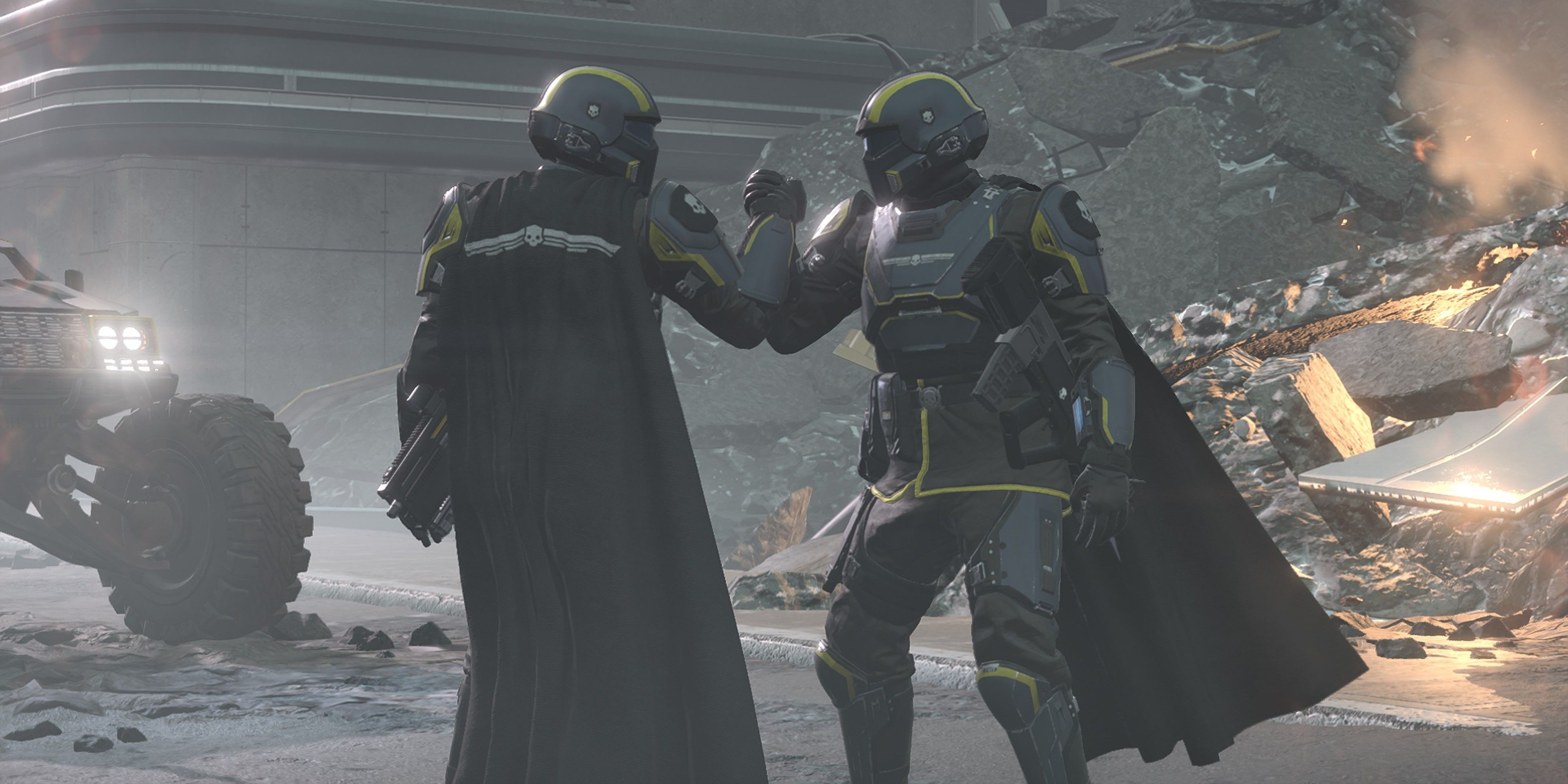 helldivers shasking hands in helldivers 2.