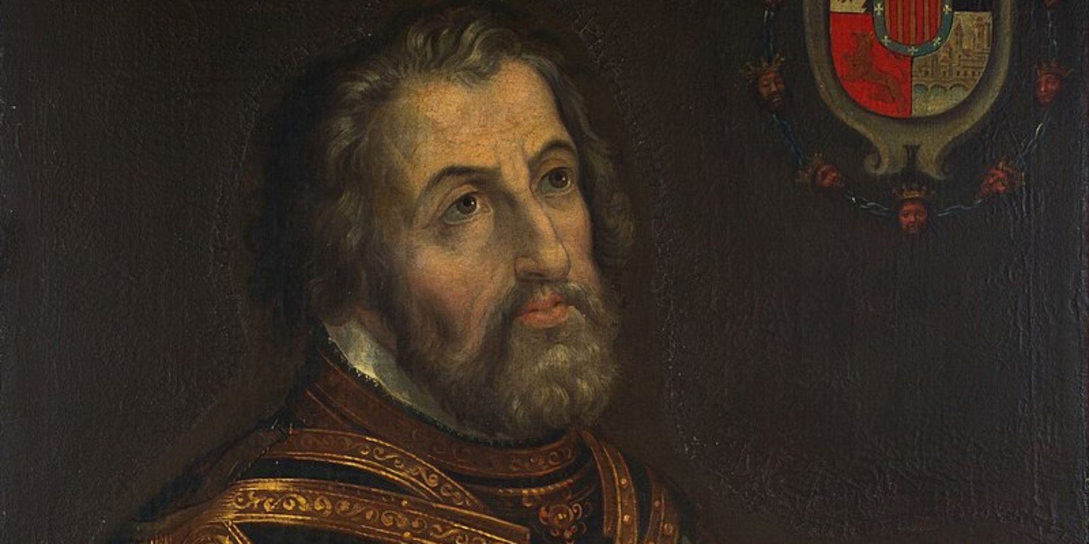 a portrait of hernan cortes, artist unknown, dated around 1521.