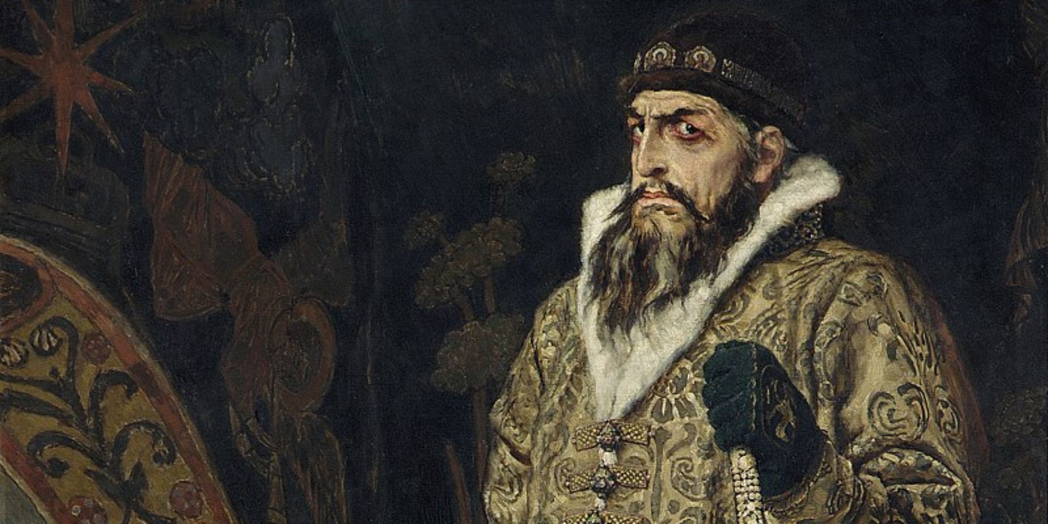 a cropped frame of Portrait of Ivan IV by Viktor Vasnetsov.