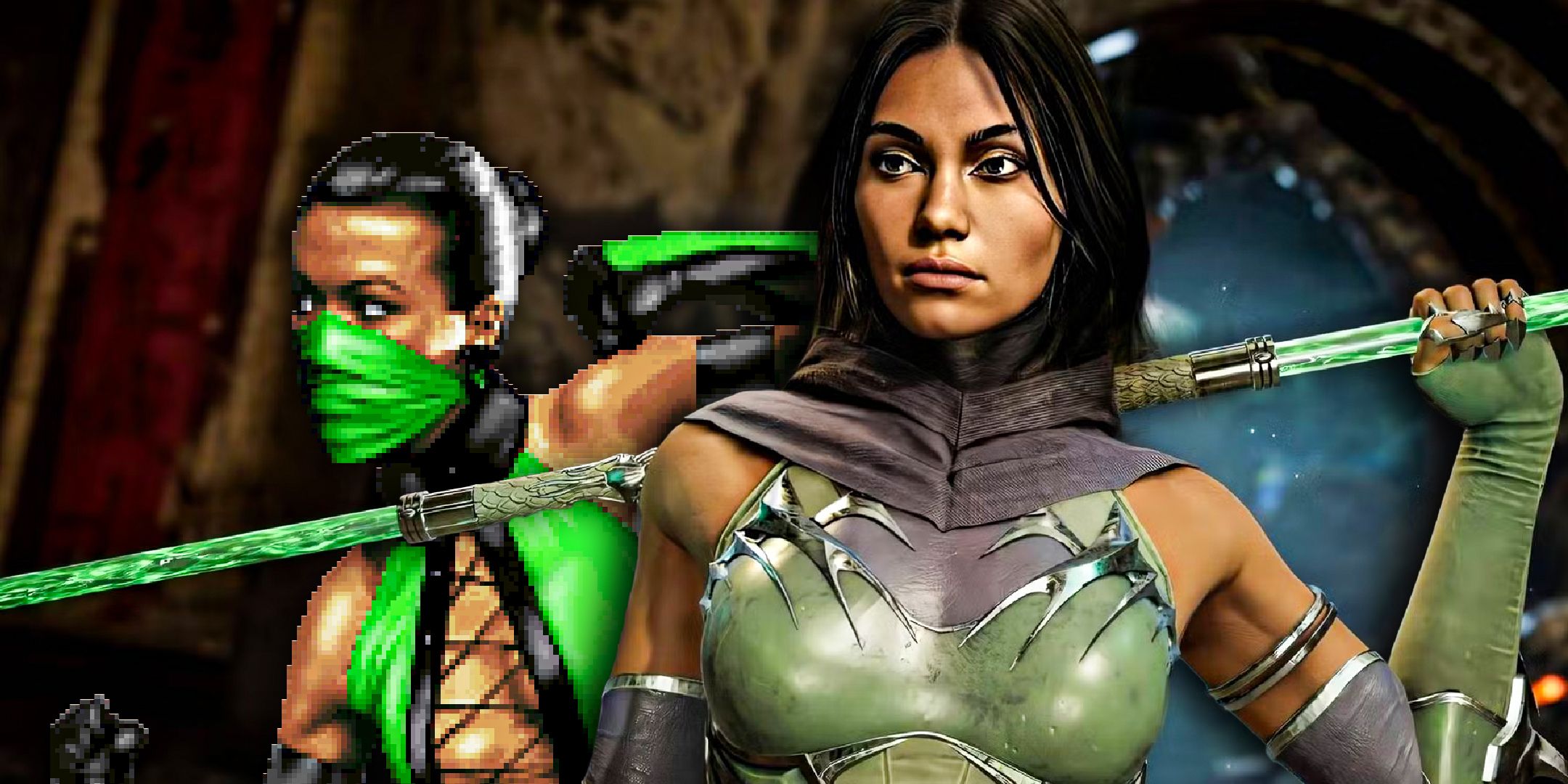 Classic and modern Jade from the Mortal Kombat series. 