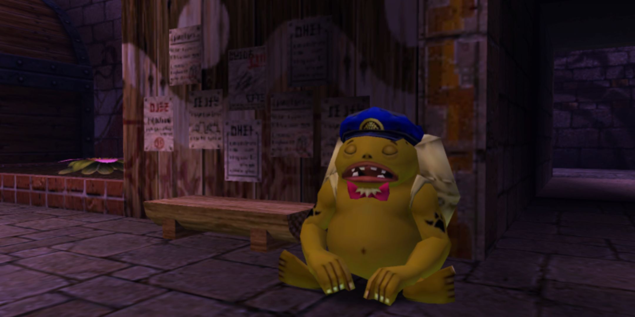 Link the Goron sleeping outside in The Legend of Zelda Majora's Mask.