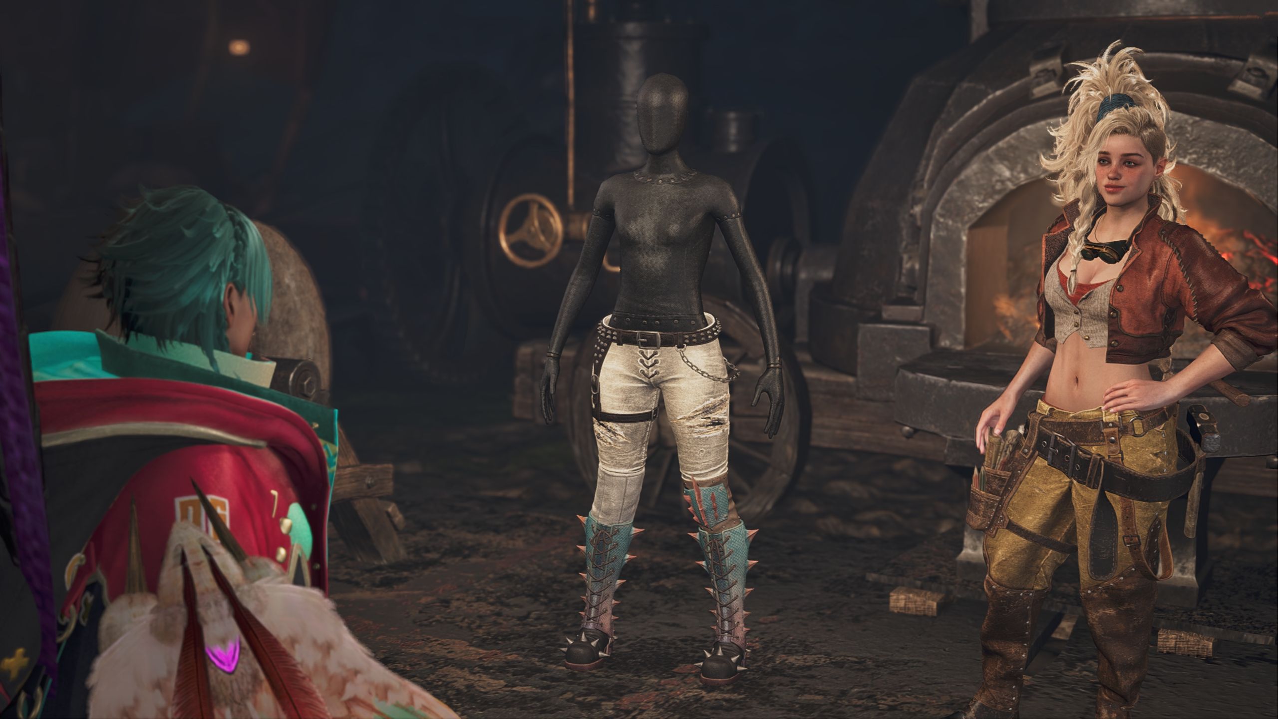 Gemma looking at the hunter after crafting an armor piece in Monster Hunter Wilds.