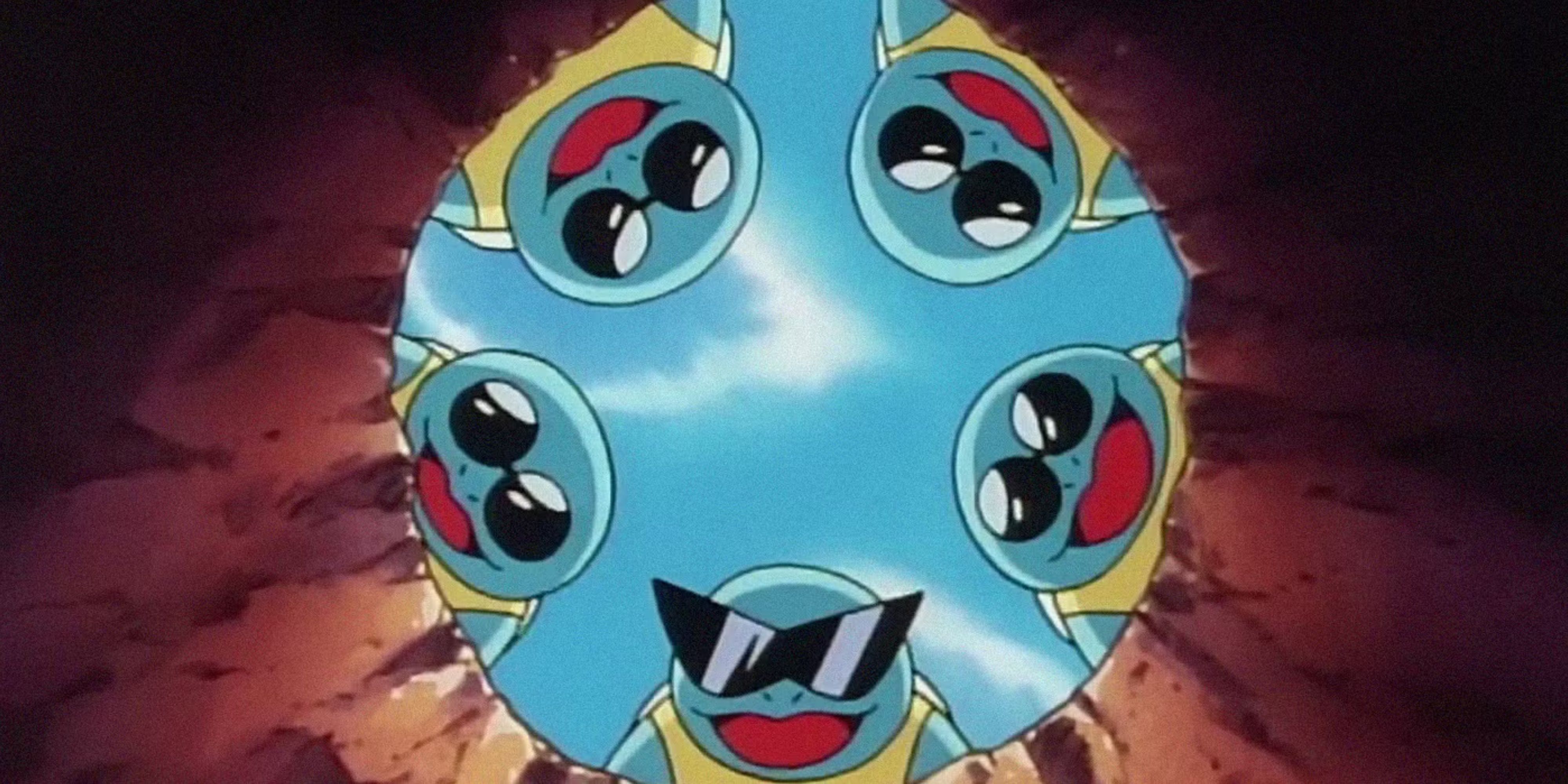 the squirtle squad looking down a hole in the pokemon anime.