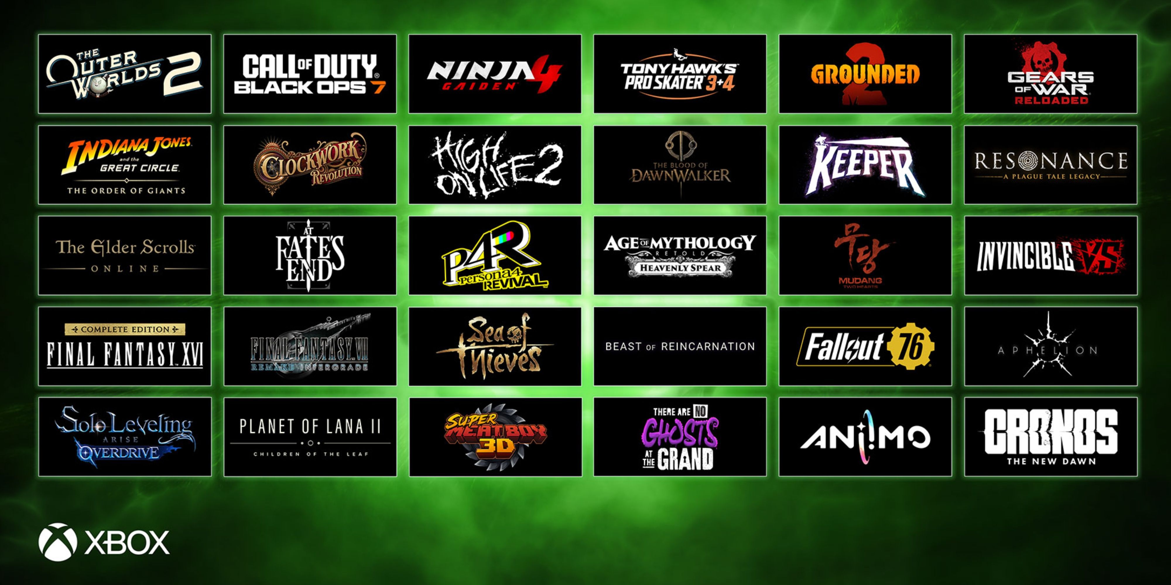 eveything shown during the xbox games showcase 2025.
