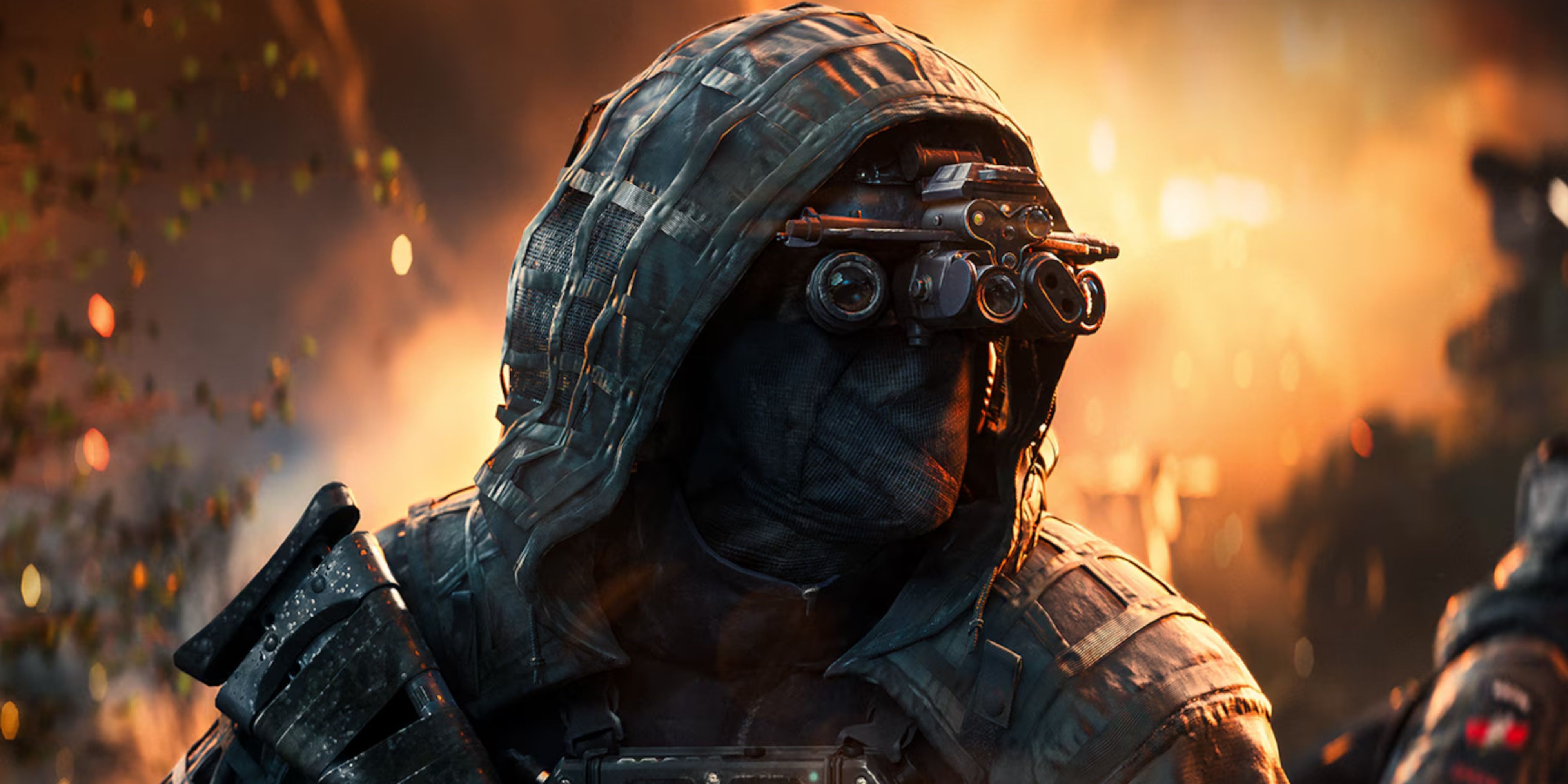 close up of a masked soldier in battlefield 2042.