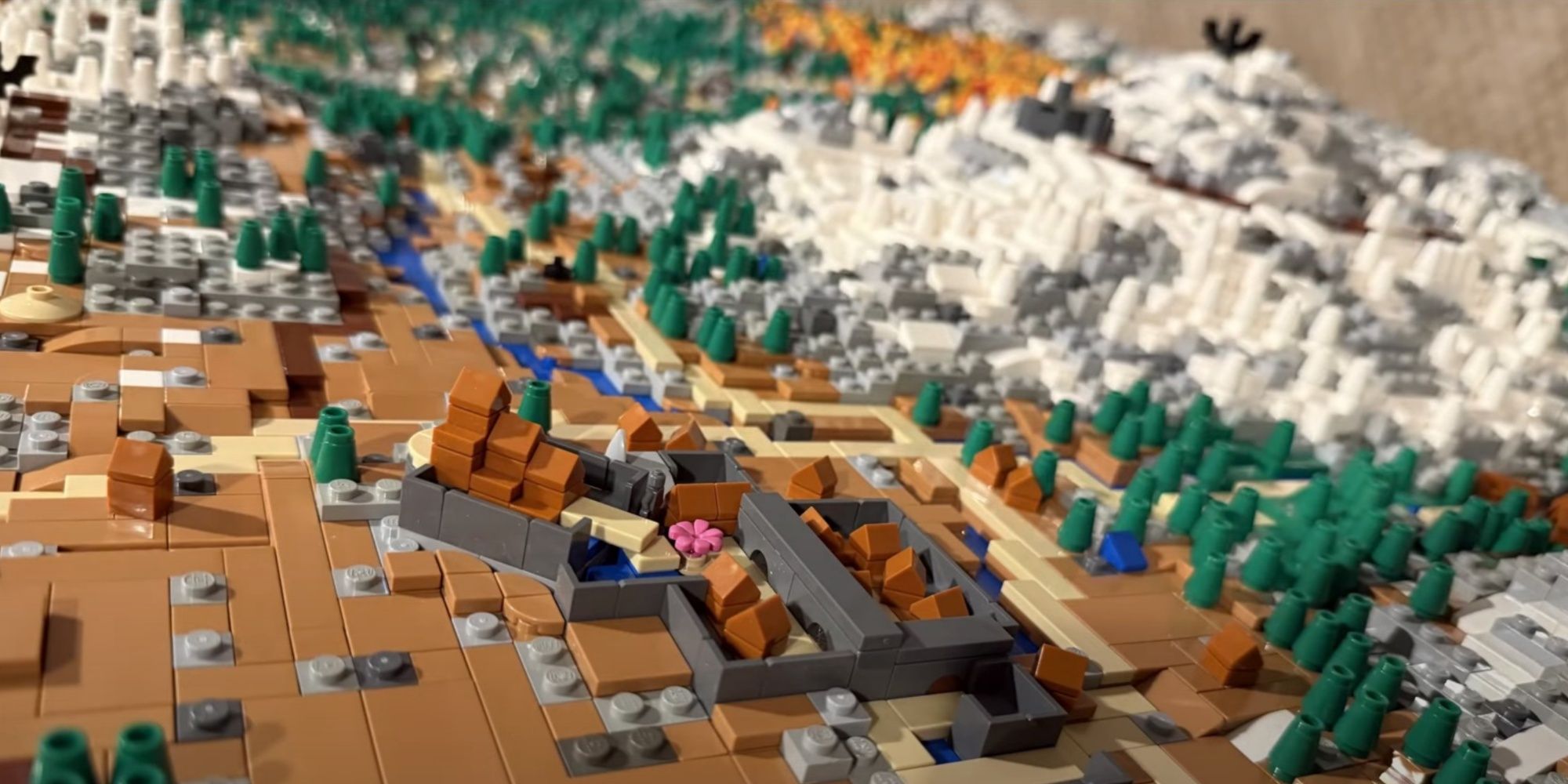 A section of a Lego map of Skyrim by Ian Roosma.