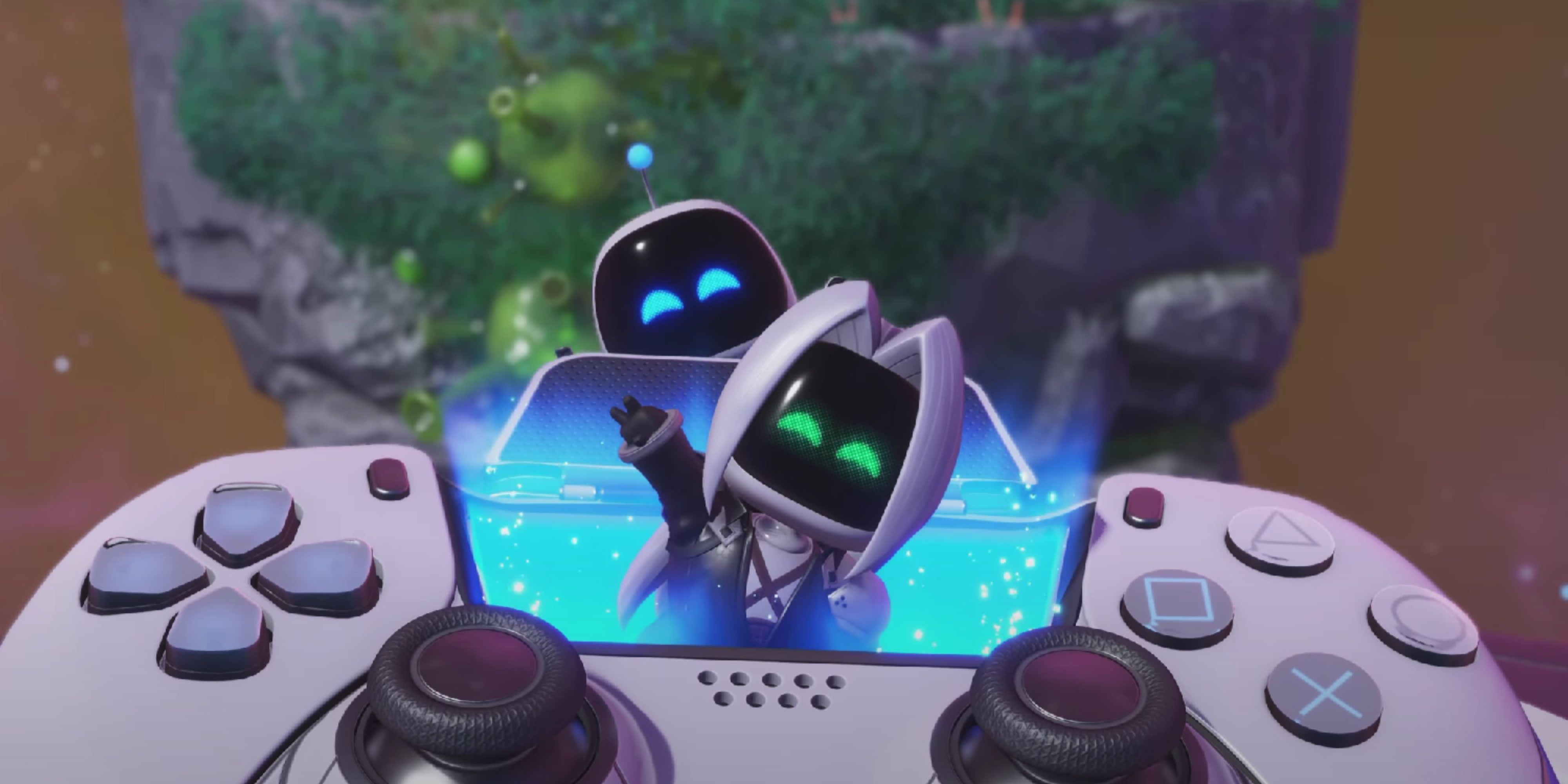 sephiroth bot waving from his controller in astro bot.