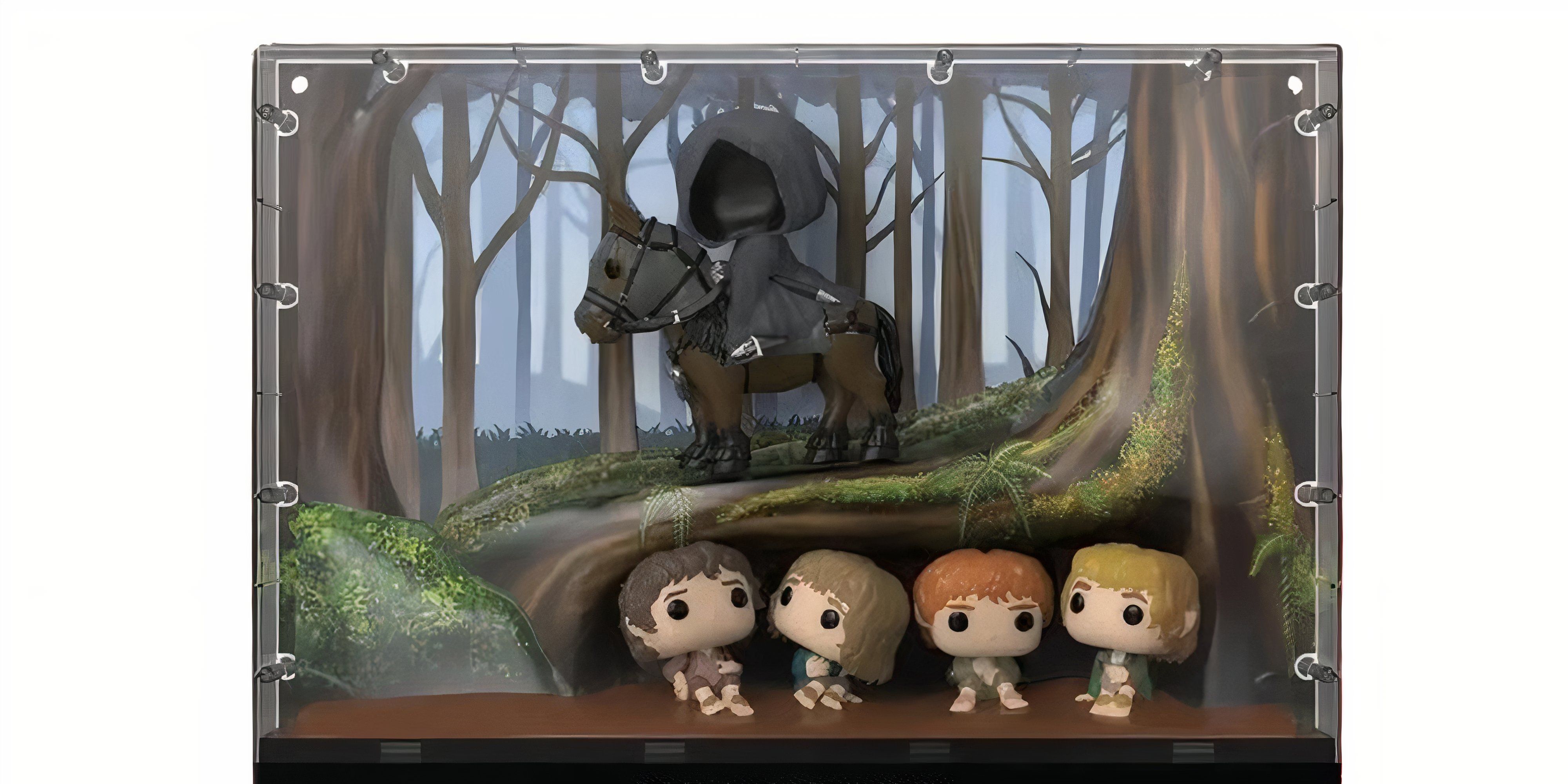 lord of the rings hobbits and ringwraith funko pop moment.