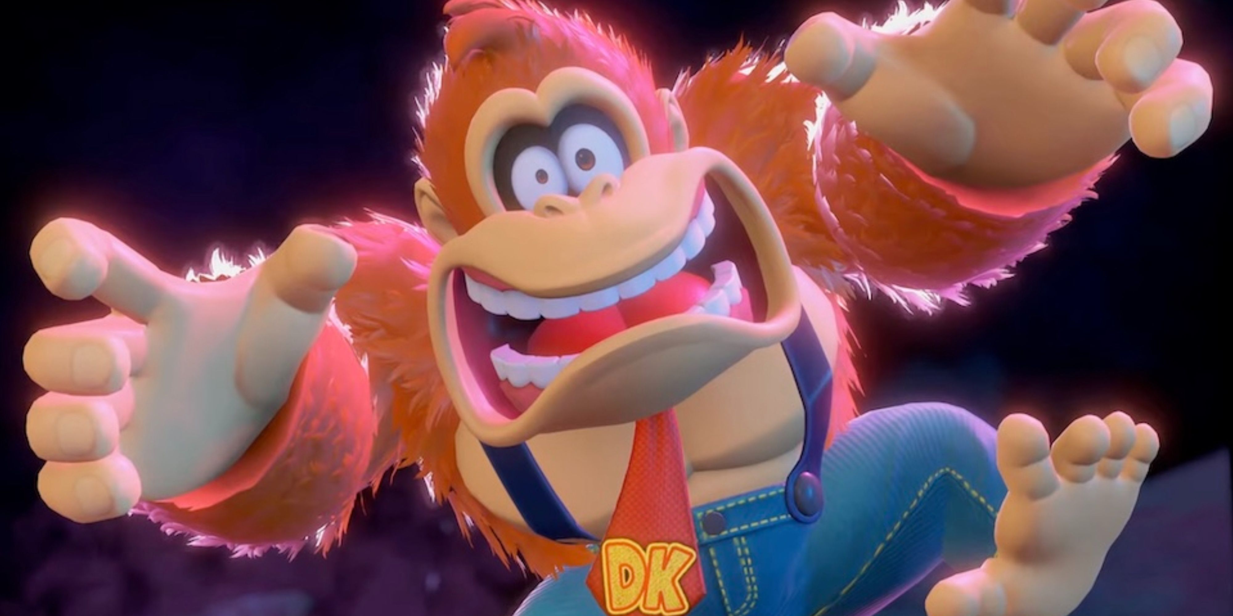 donkey kong looking shocked in bananza.