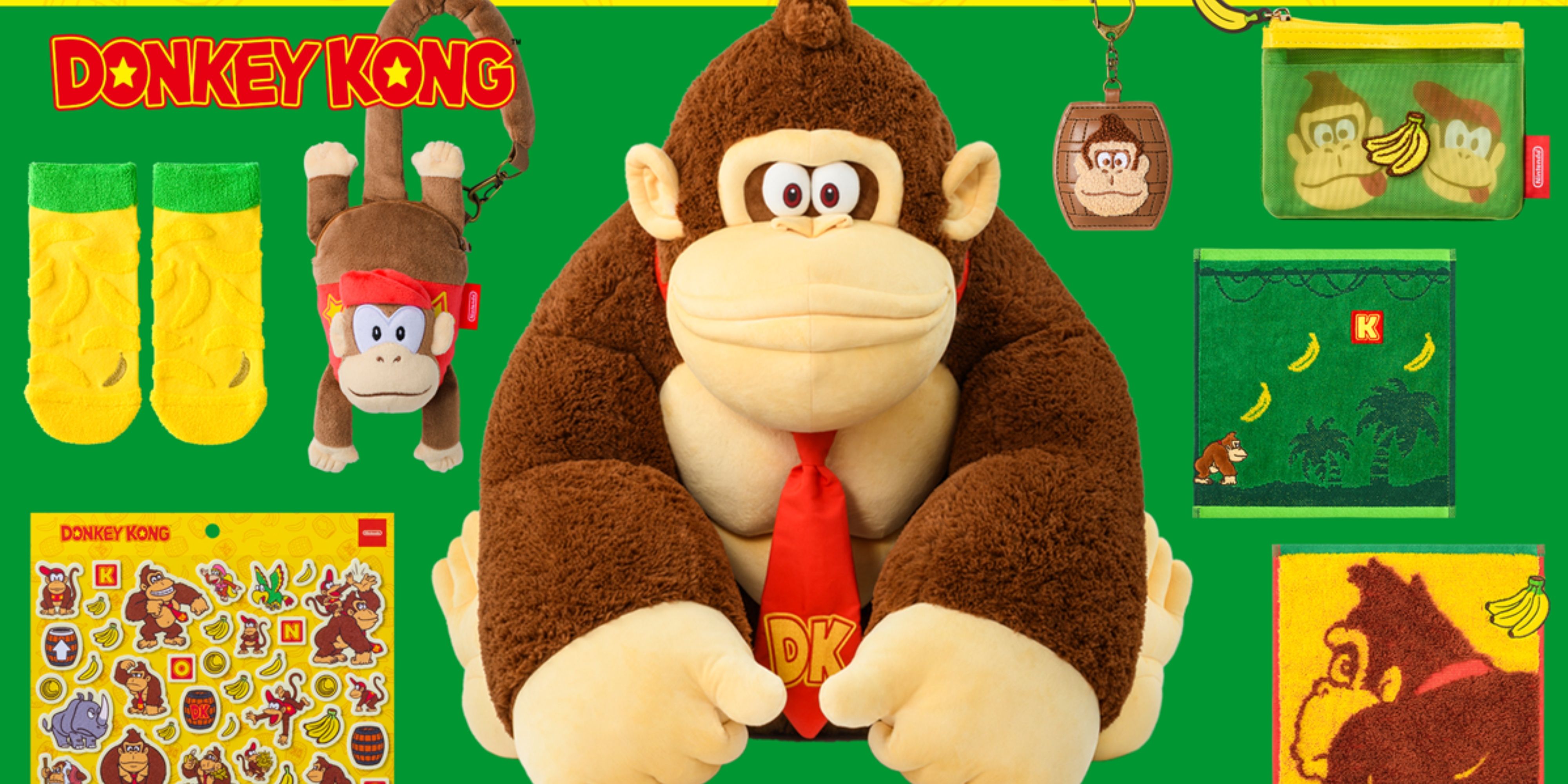 giant donkey kong plush and other bananza merch.