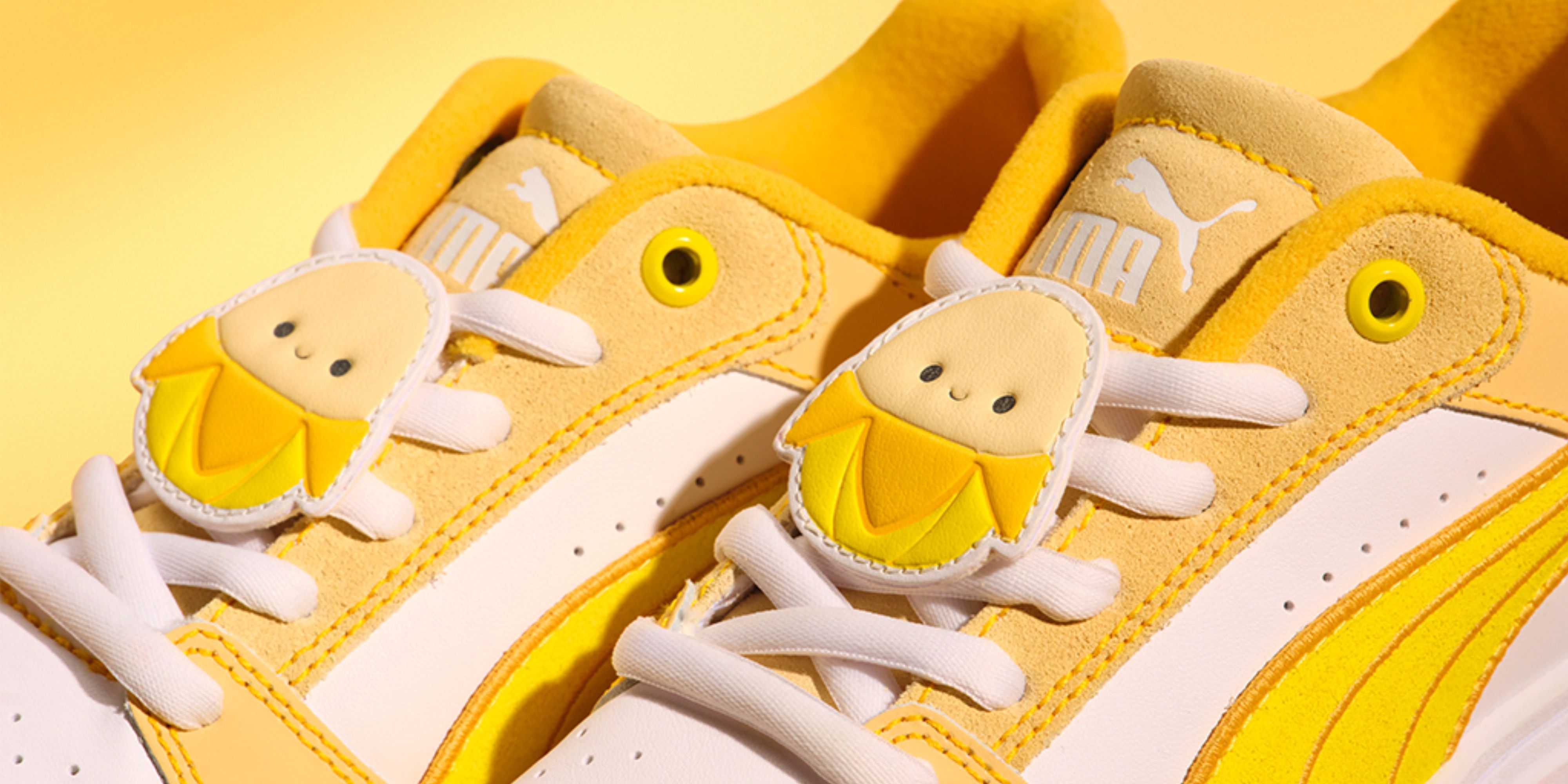 banana squishmallow puma sneakers.