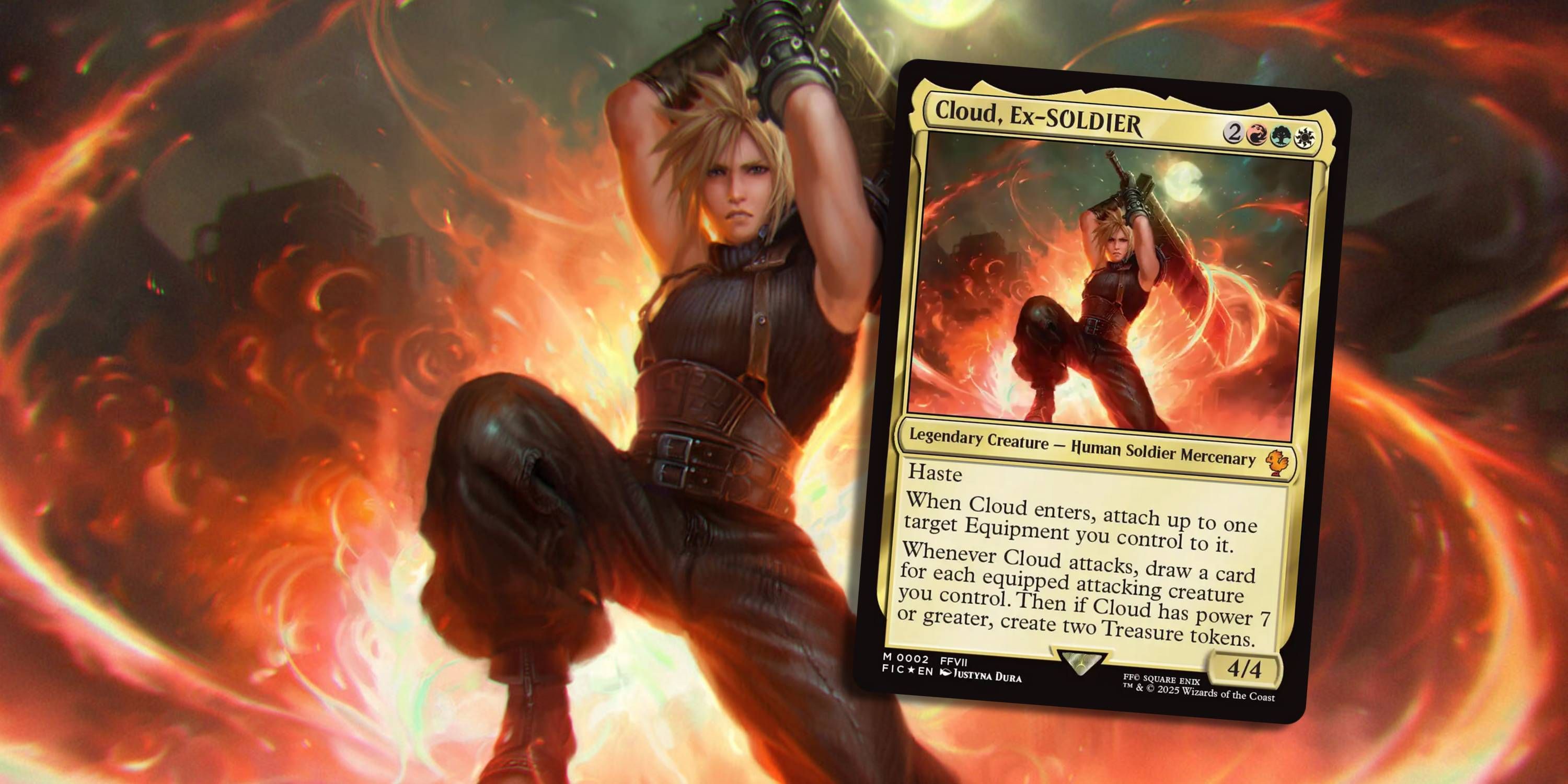 MTG Cloud, Ex-SOLDIER art with the card in front of it.