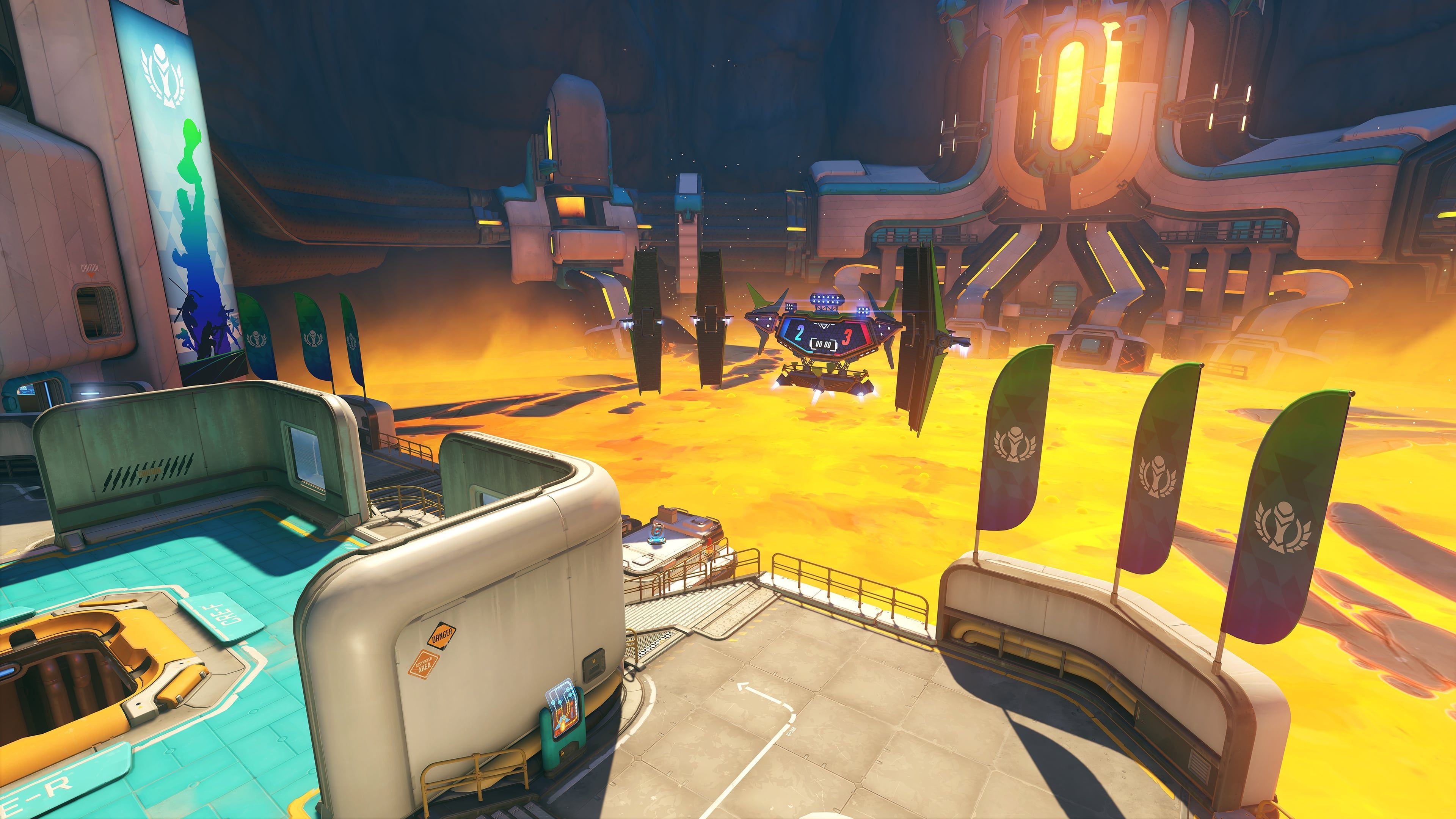 Gameplay from Overwatch 2's stadium, featuring a new map. 
