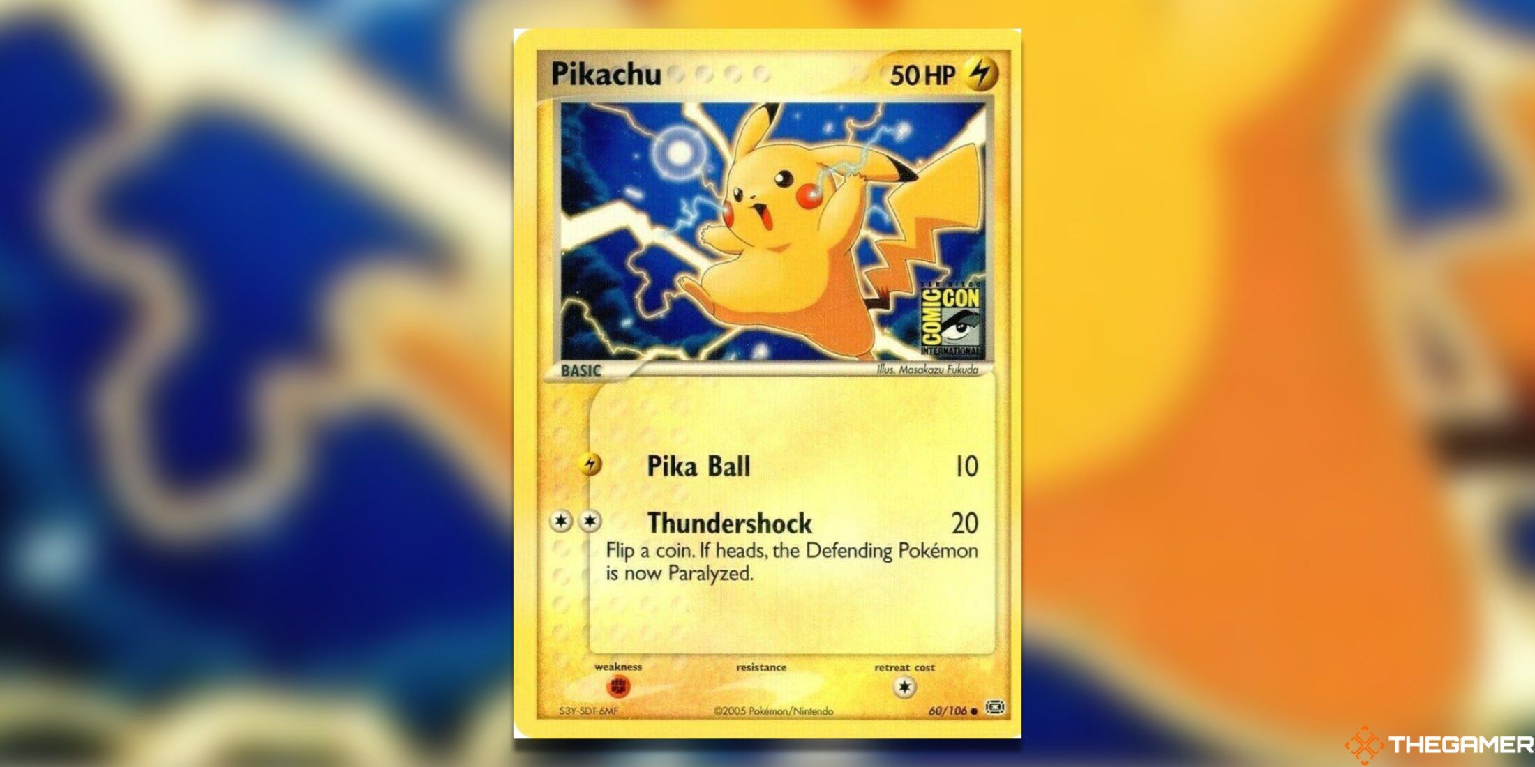 The SDCC 2005 Pikachu from the Pokemon TCG..