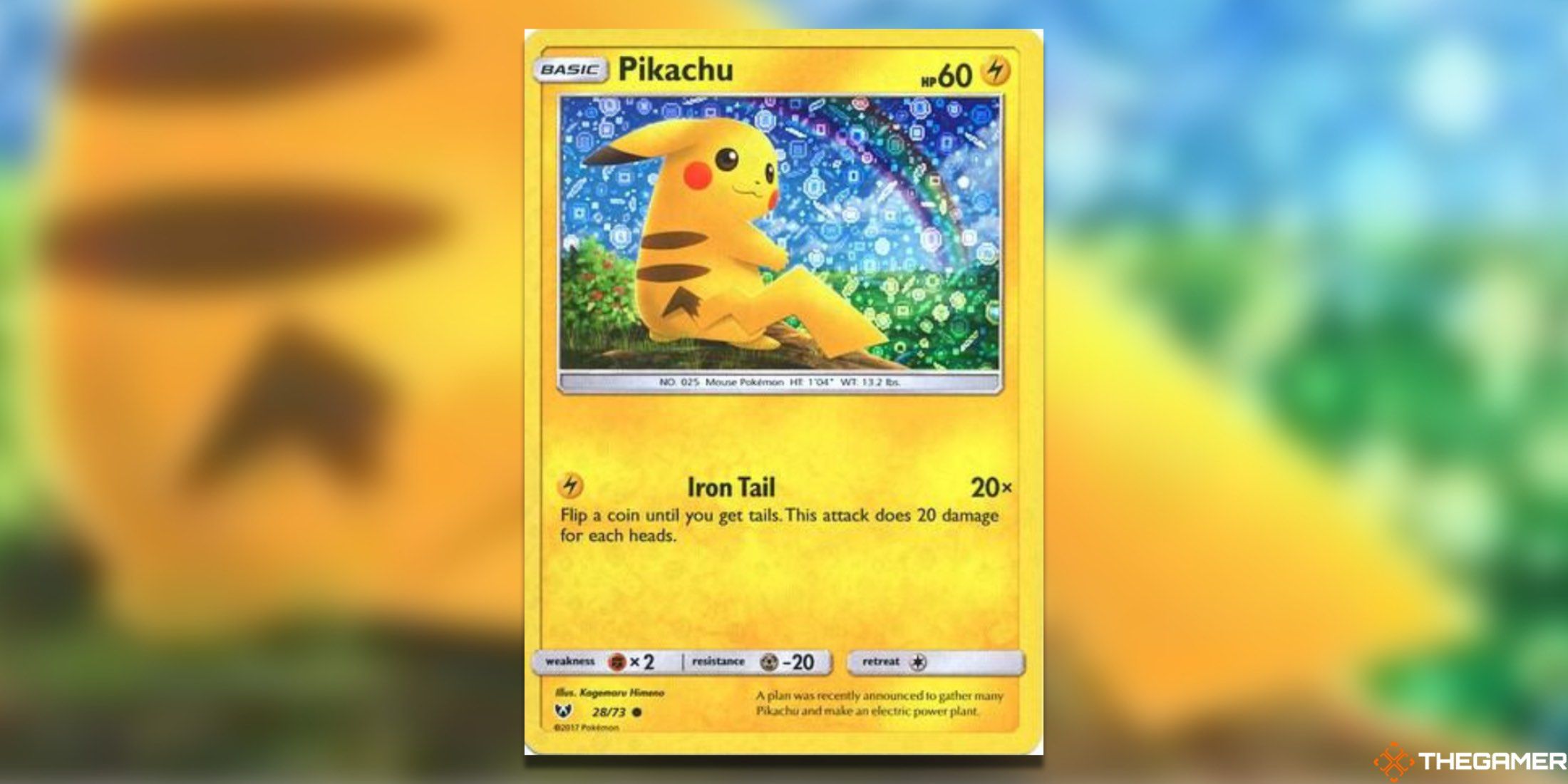 Thee General Mills Pikachu 28_73 from the Pokemon TCG.