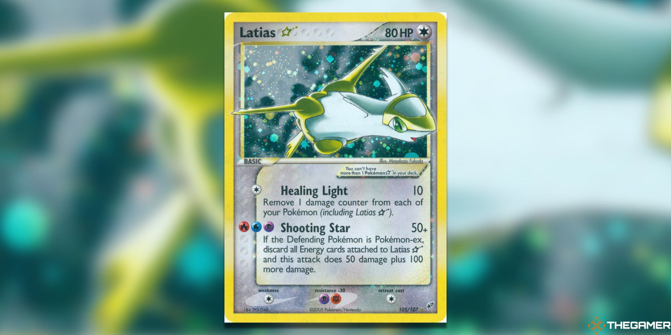 The Hoenn Deoxys Latias Star from the Pokemon TCG.
