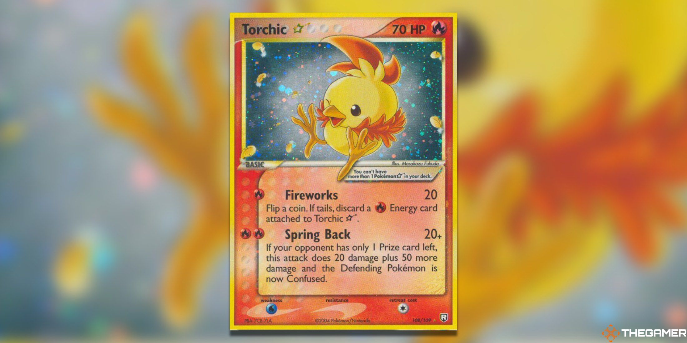 The Team Rocket Returns Torchic Star from the Pokemon TCG.