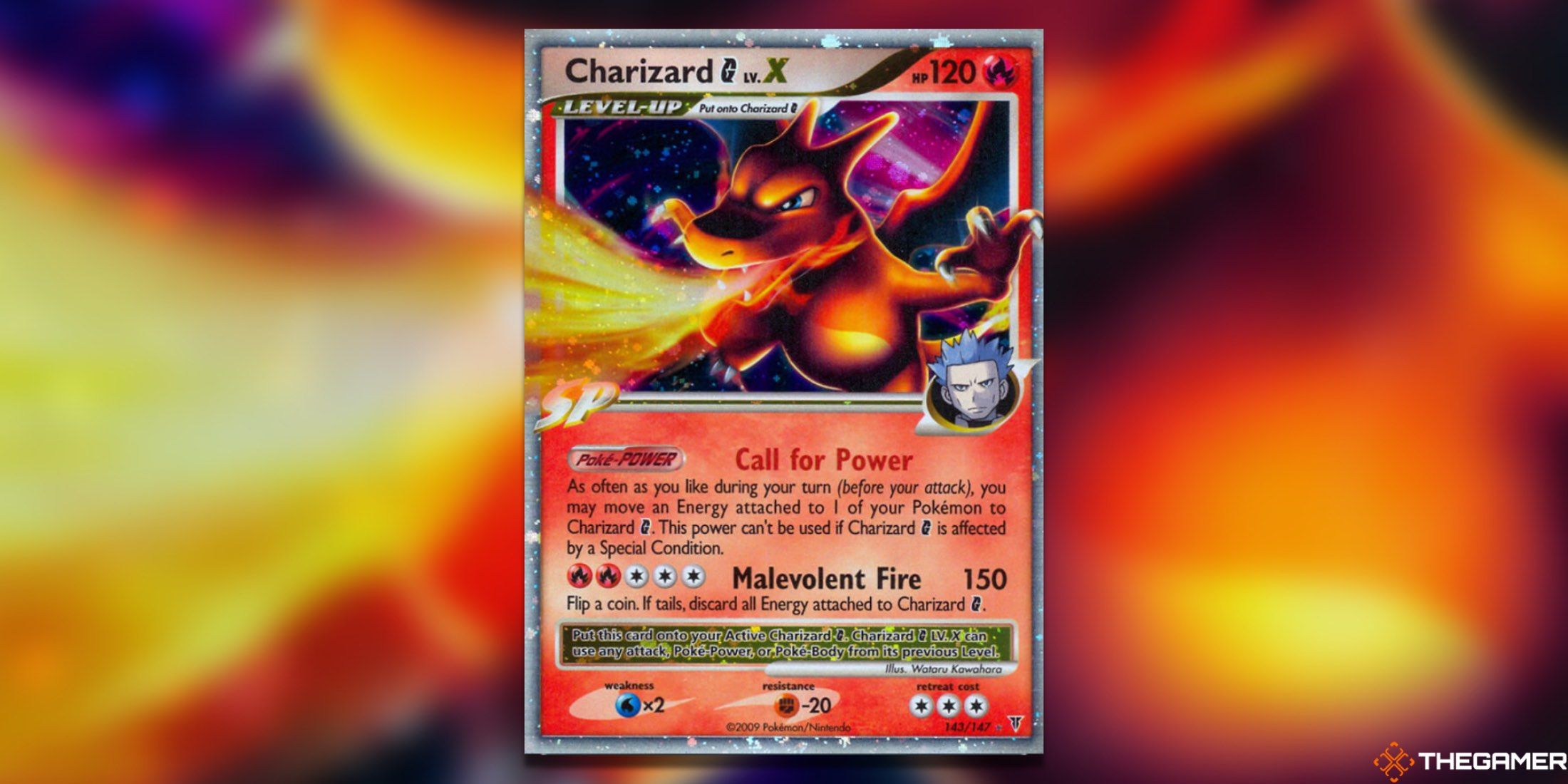 The LV. X Charizard G from the Pokemon TCG.