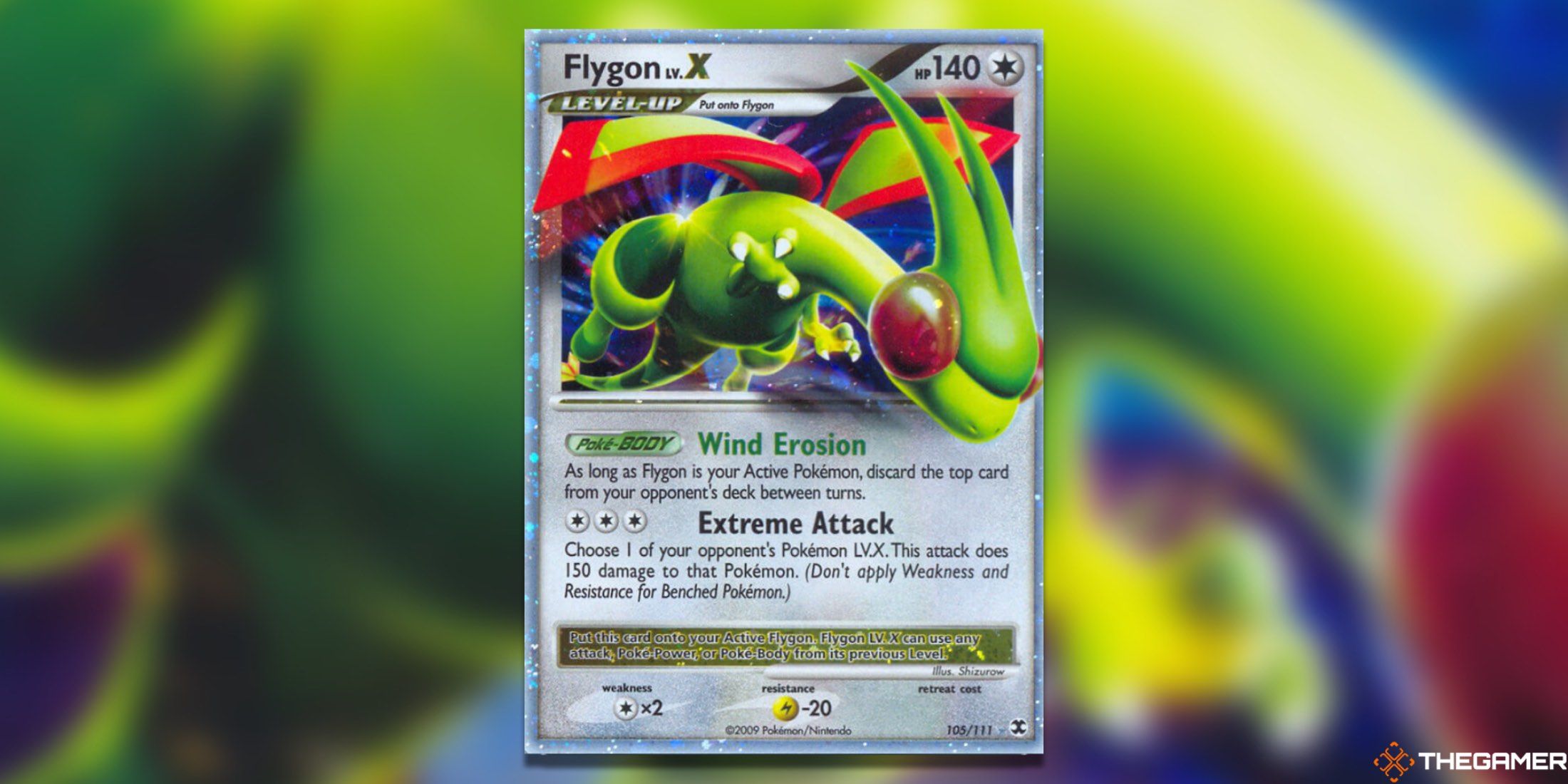 The LV. X Flygon from the Pokemon TCG.