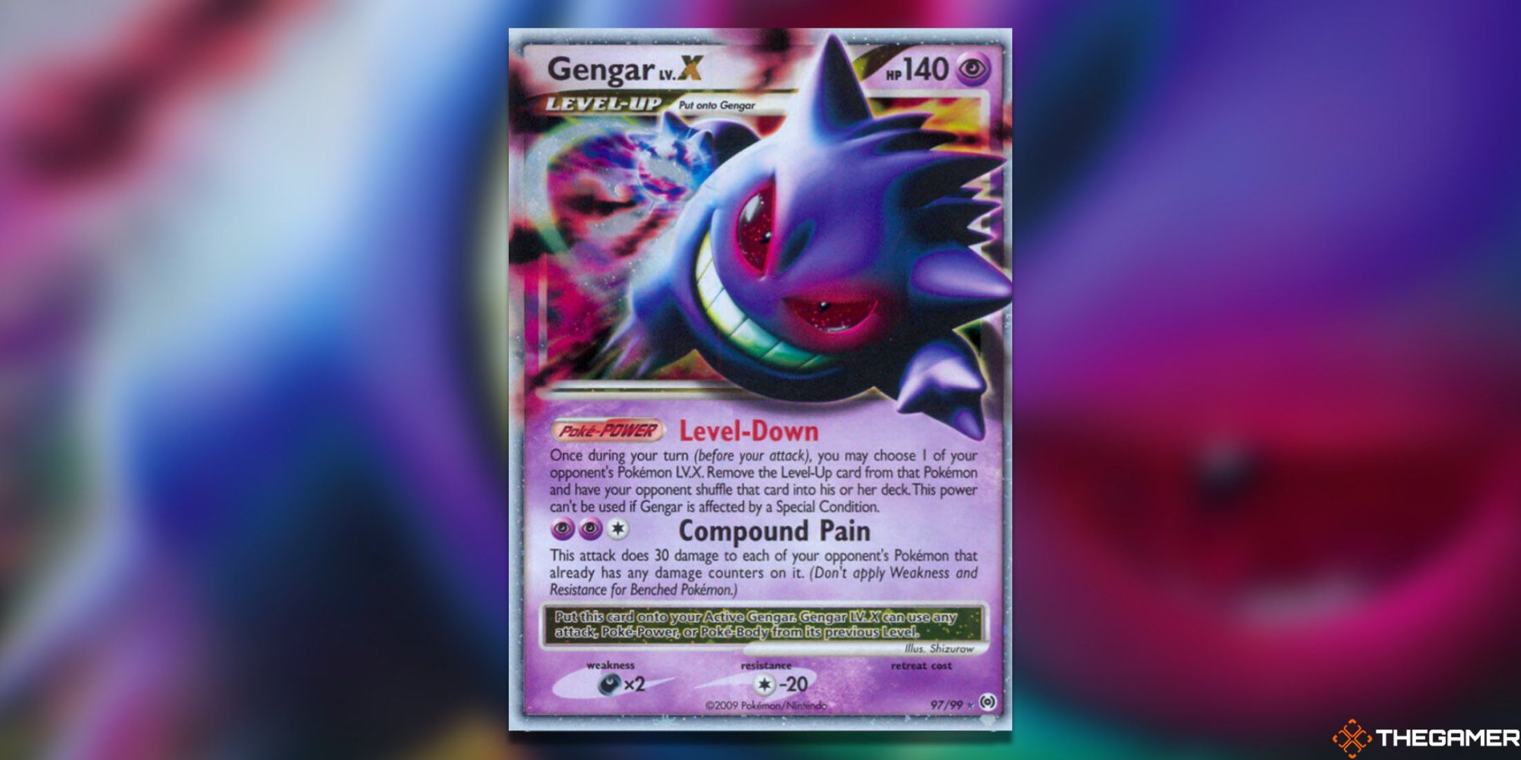 The LV. X Gengar from the Pokemon TCG.