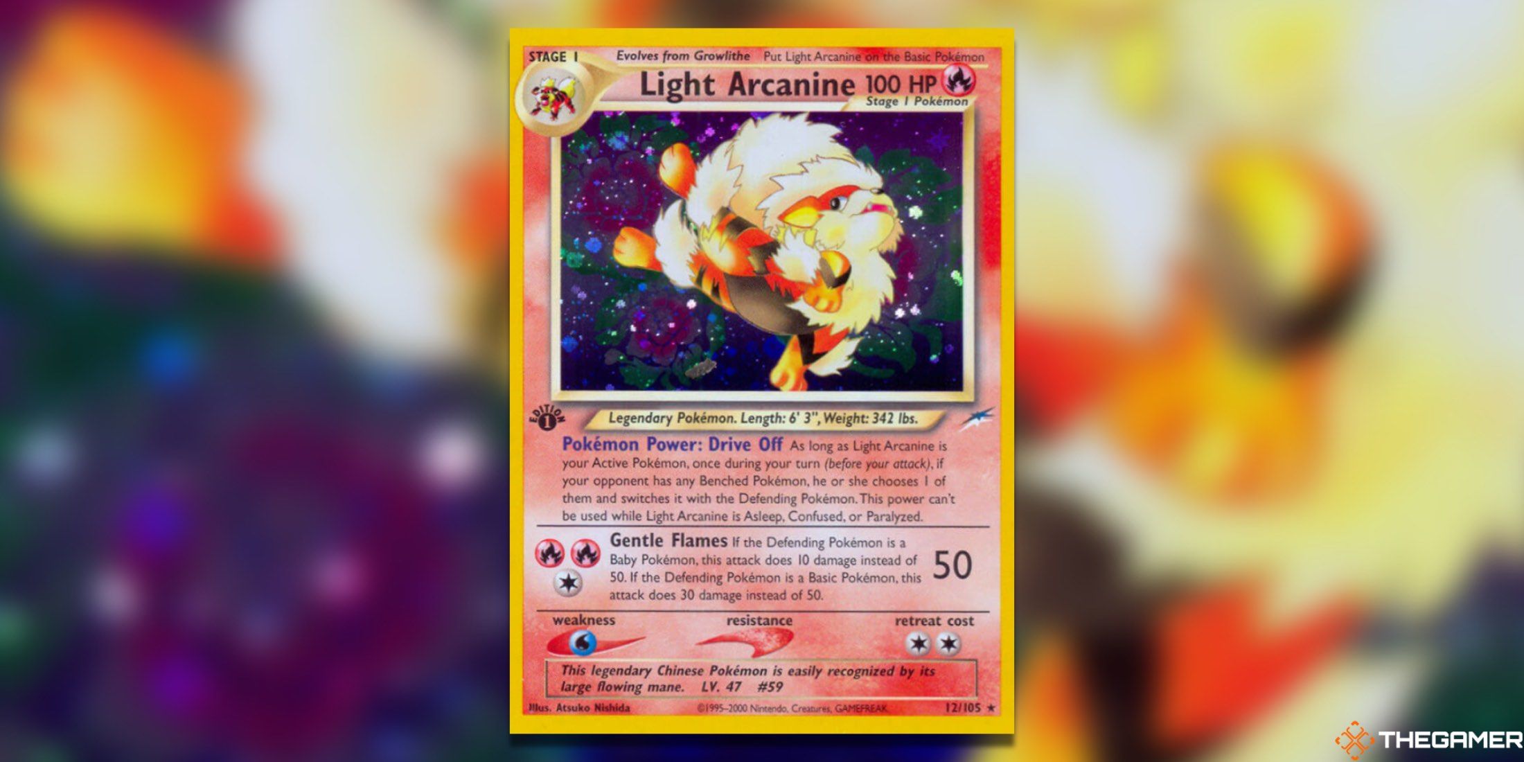 The Neo Destiny Light Arcanine from the Pokemon TCG.