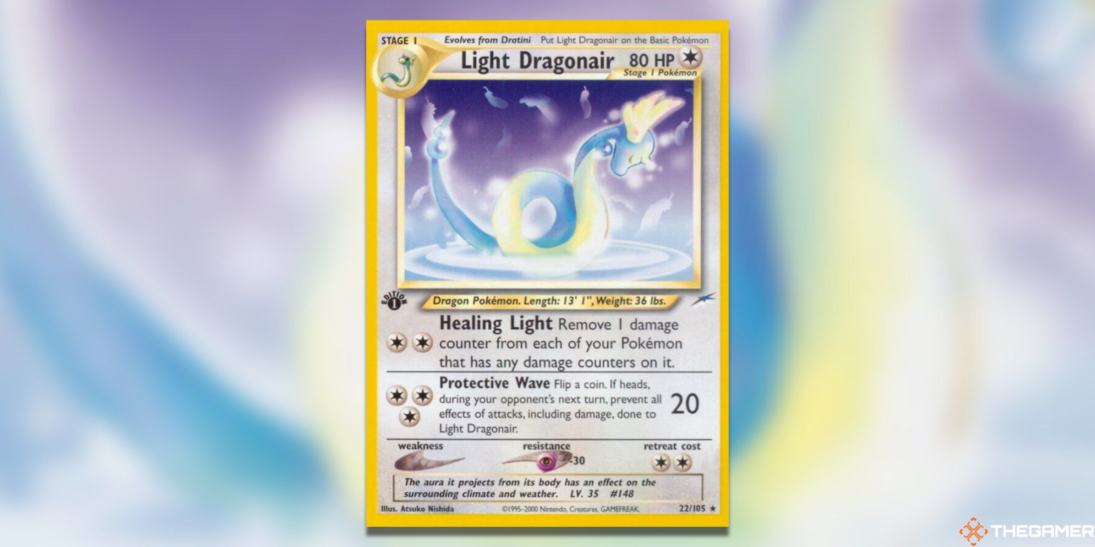 The Neo Destiny Light Dragonair from the Pokemon TCG.
