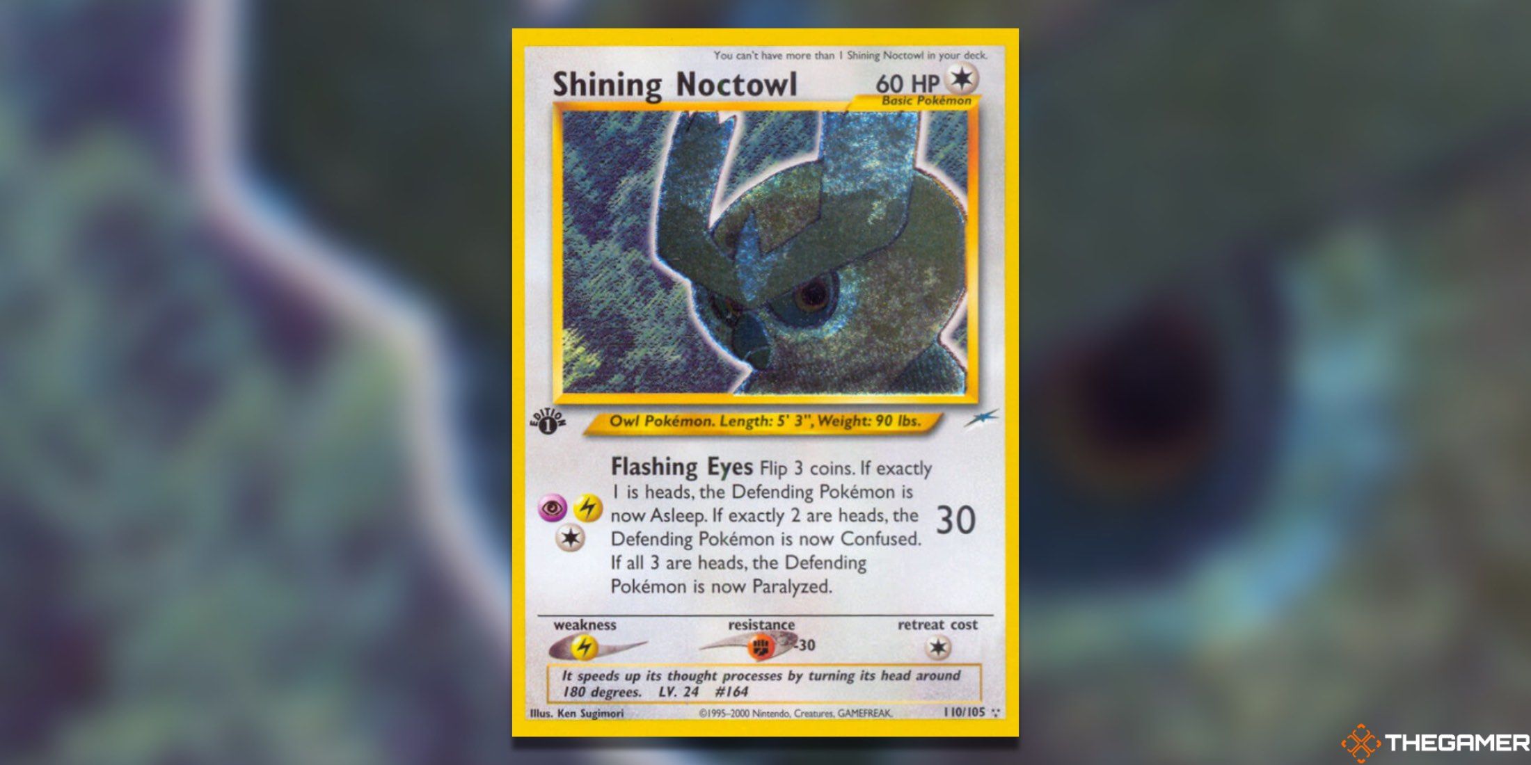 The Neo Destiny Shining Noctowl from the Pokemon TCG.