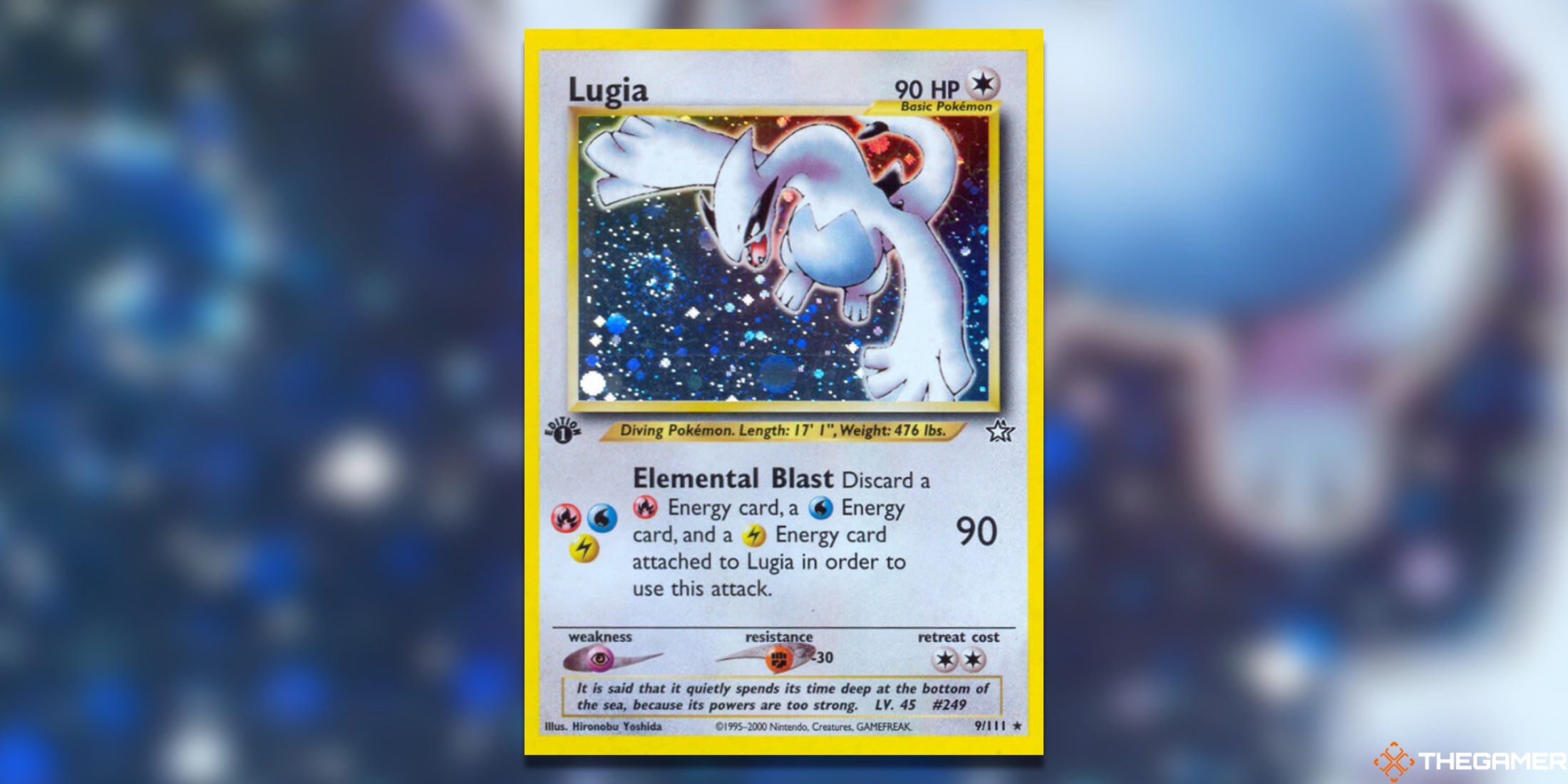 The Neo Genesis Lugia from the Pokemon TCG.