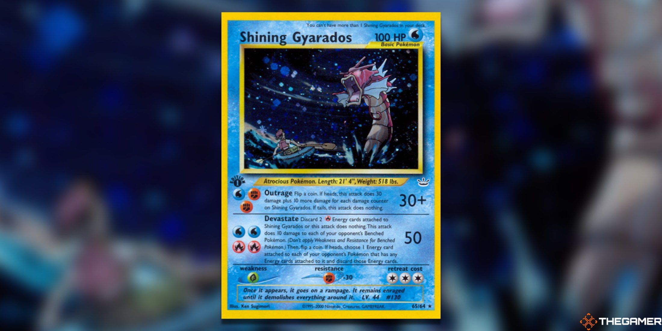 The Neo Revelation Shining Gyarados from the Pokemon TCG.