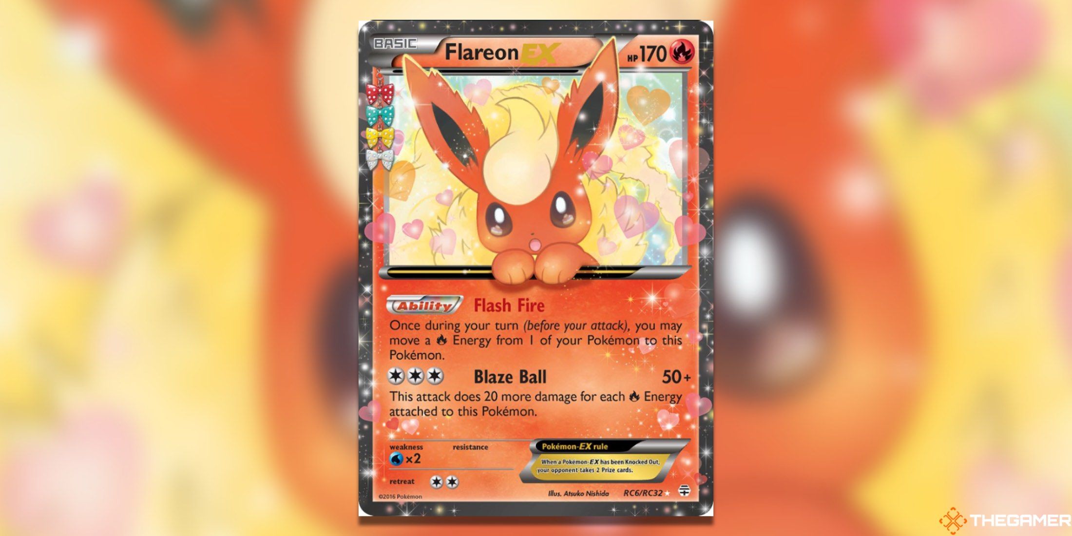 The Radiant Collection Generations Flareon EX Ultra Rare from the Pokemon TCG.