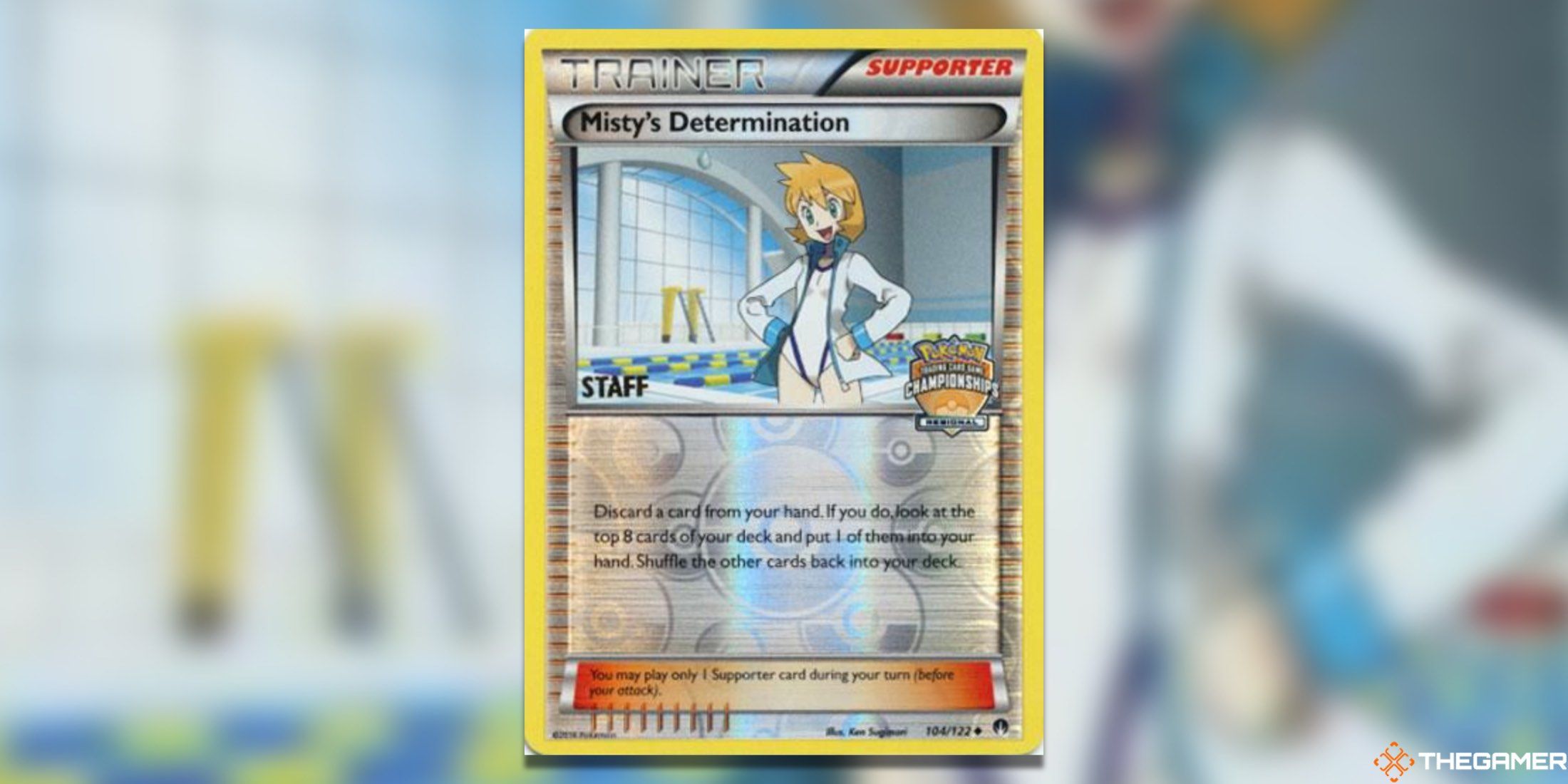 The Regional Championship Cards Misty's Determination Staff promo from the Pokemon TCG.