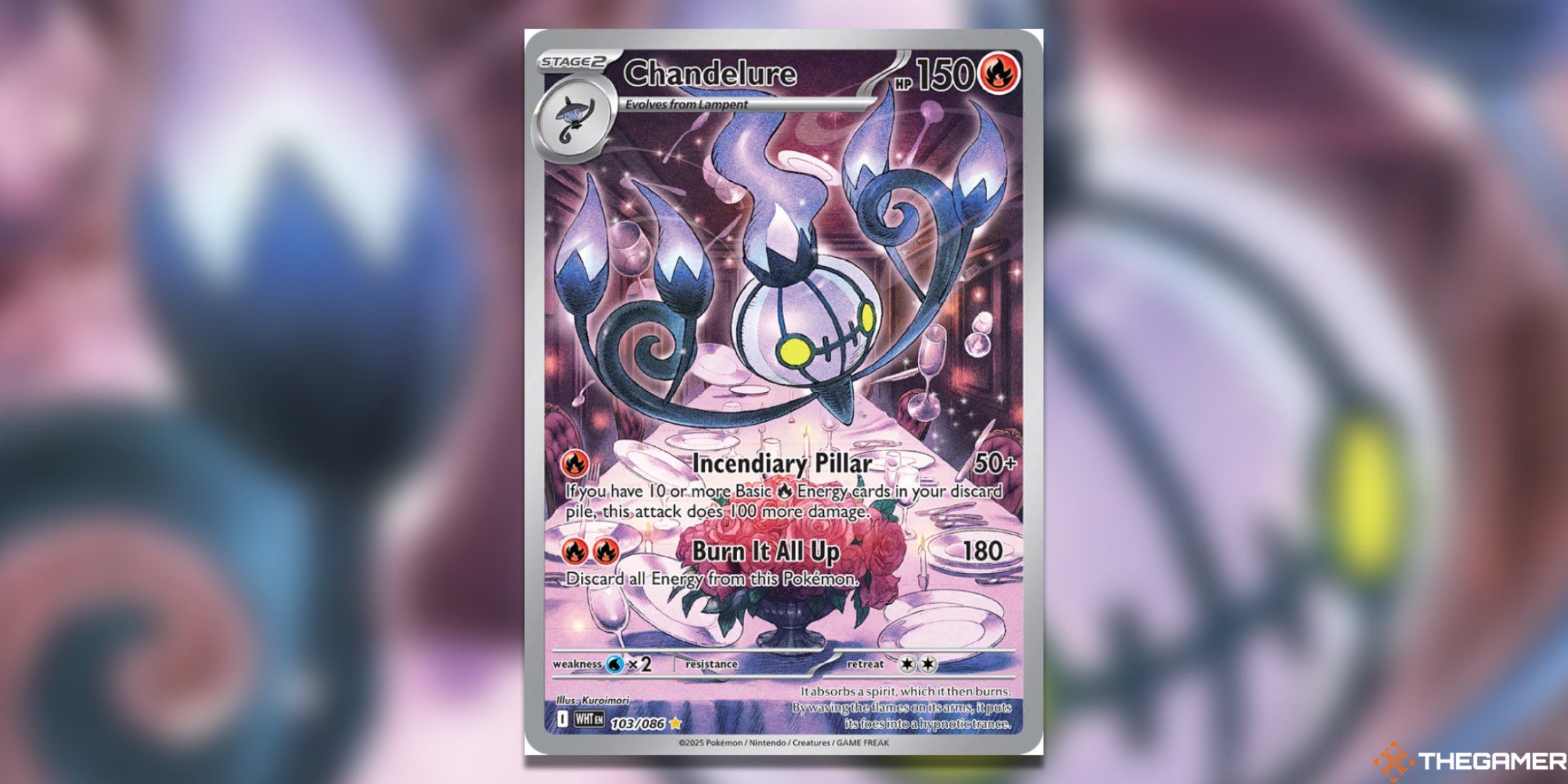 The White Flare Chandelure Illustration Rare from the Pokemon TCG.