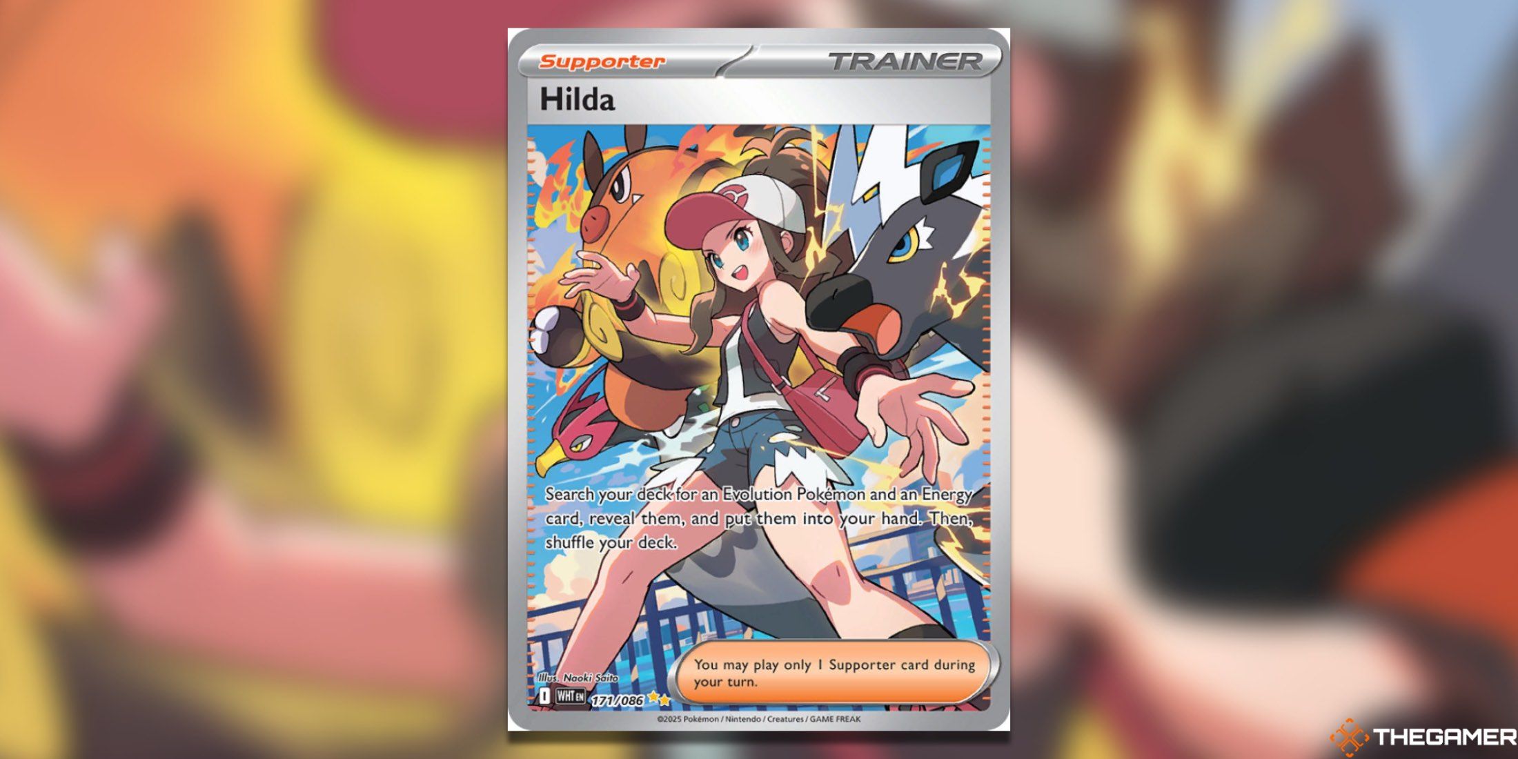 The White Flare Hilda Special Illustration Rare from the Pokemon TCG.