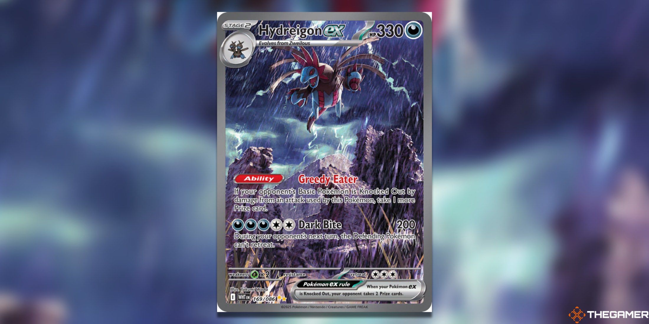 The White Flare Hydreigon ex Special Illustration Rare from the Pokemon TCG.