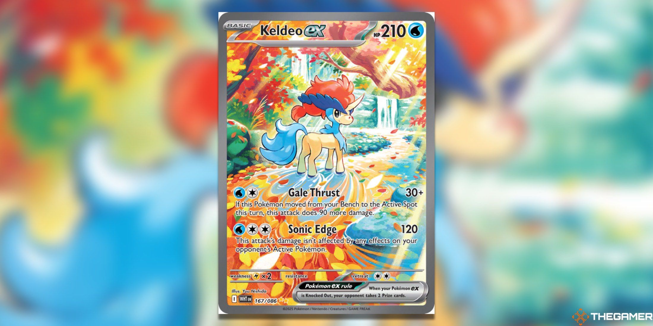 The White Flare Keldeo ex Special Illustration Rare from the Pokemon TCG.