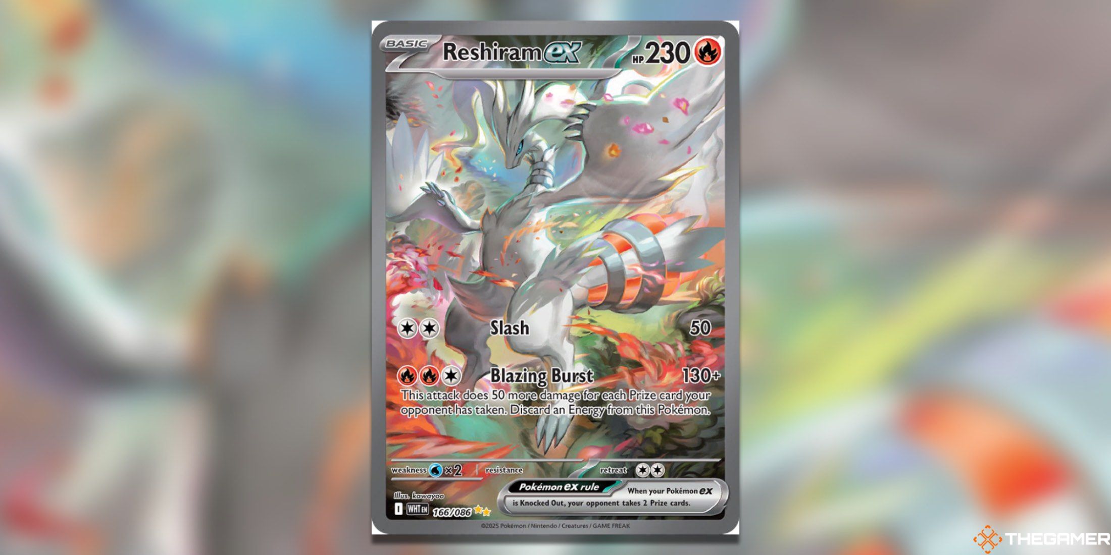 The White Flare Reshiram ex Special Illustration Rare from the Pokemon TCG.