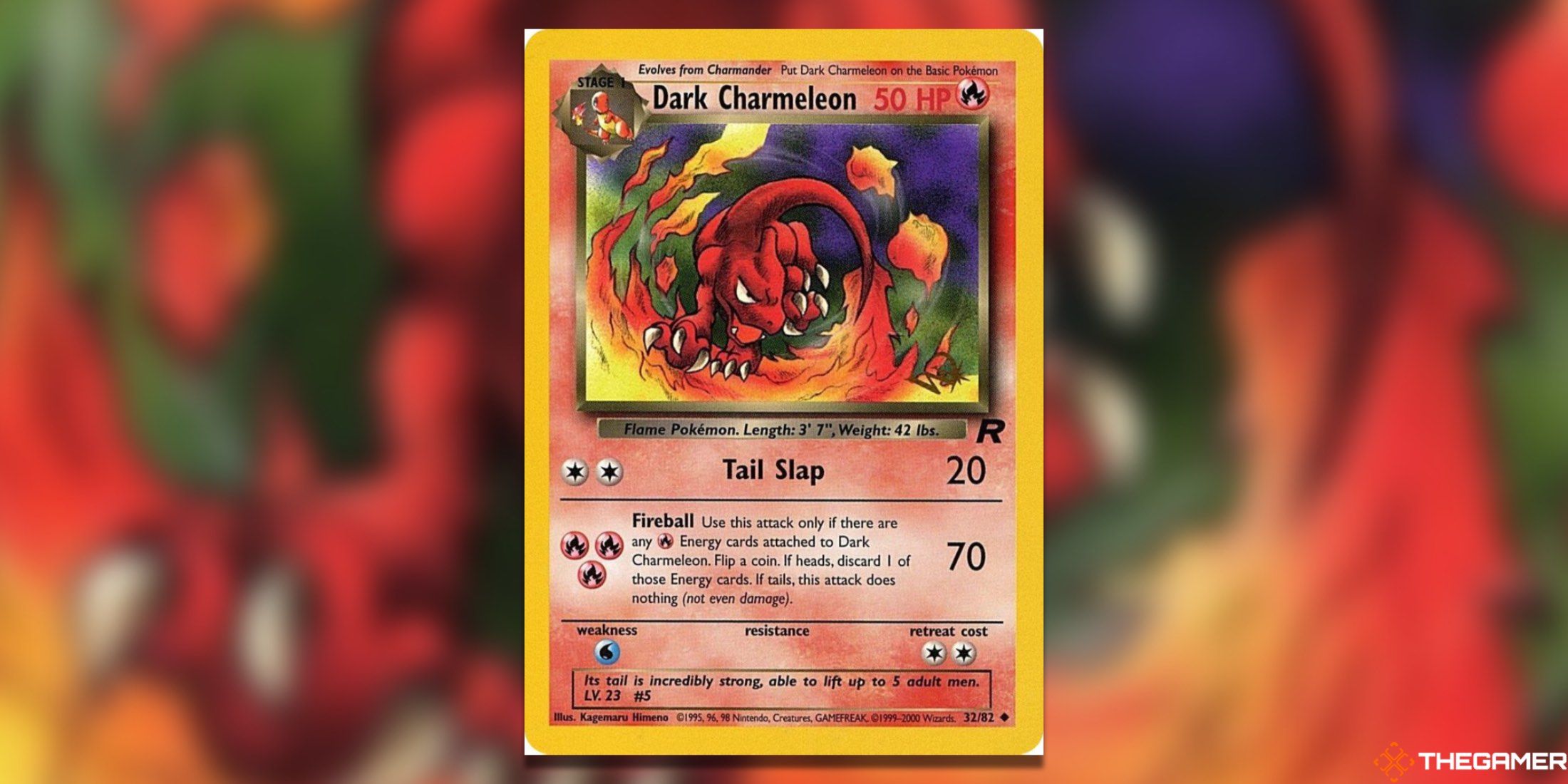 The WOTC Promos Dark Charmeleon W Stamp from the Pokemon TCG.