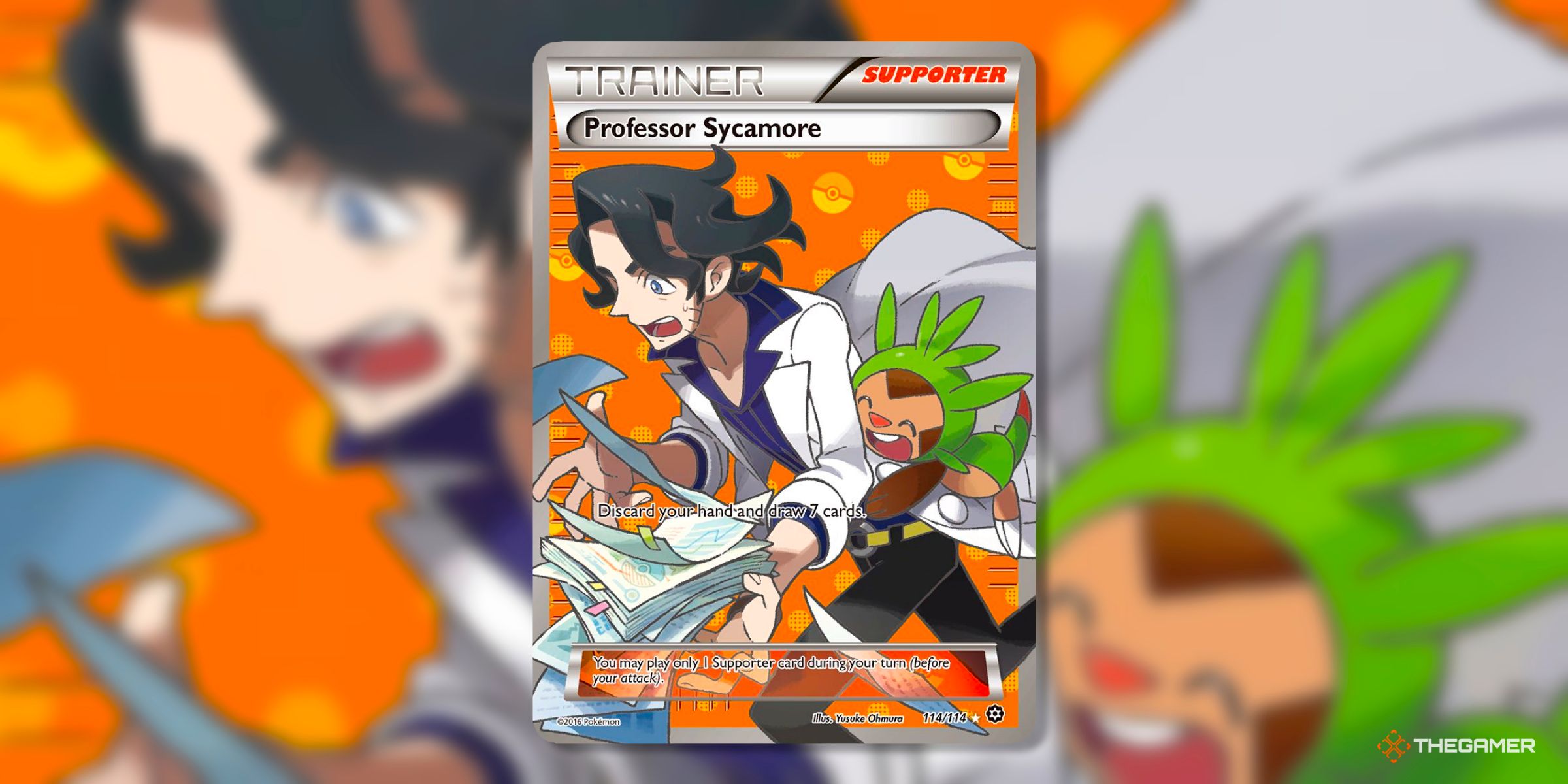 Professor Sycamore (Ultra Rare, 114) from the XY era set Steam Siege from the Pokemon TCG.