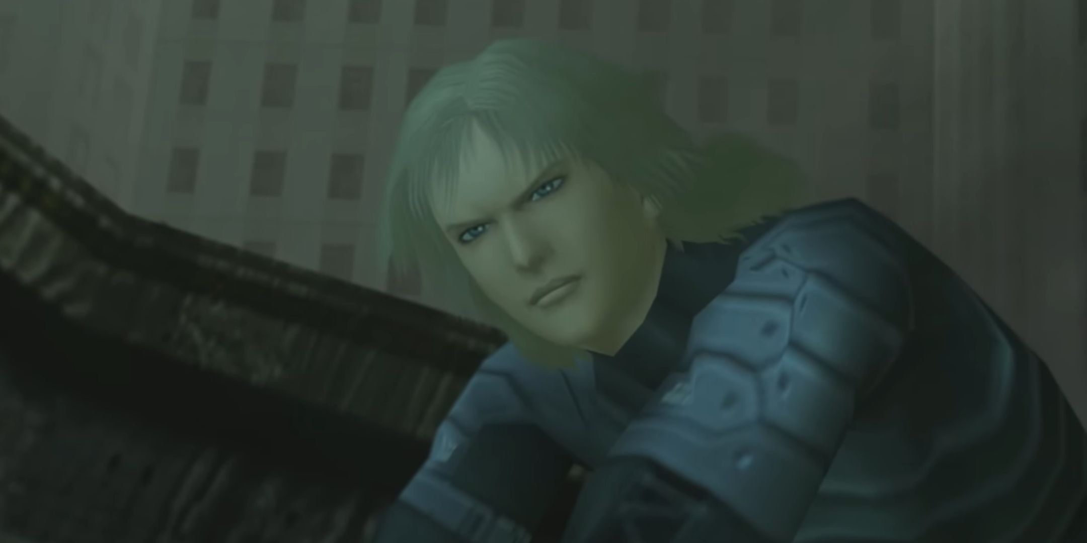 Raiden looking upset in Metal Gear Solid 2 Sons of Liberty.