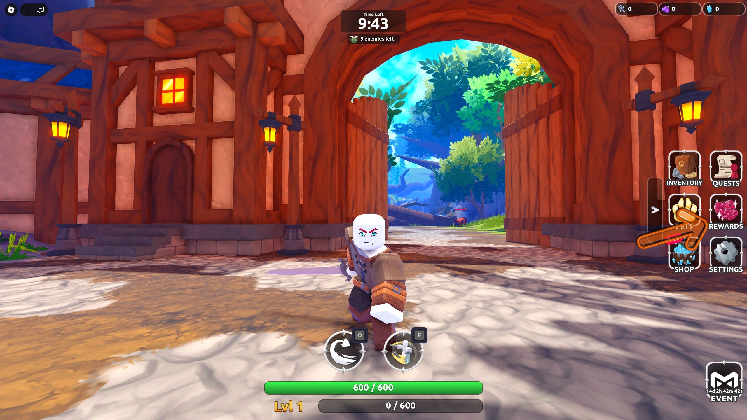 a player in Dungeon Heroes on Roblox